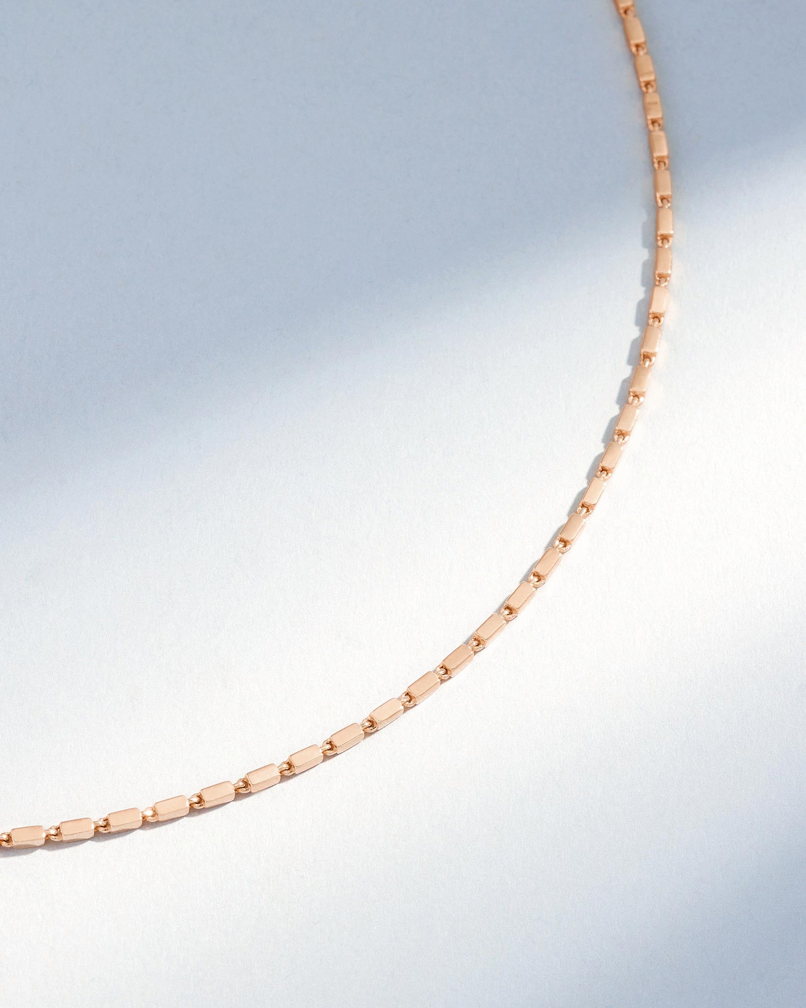 Suzanne Kalan Block-Chain Thin Necklace in 18k rose gold