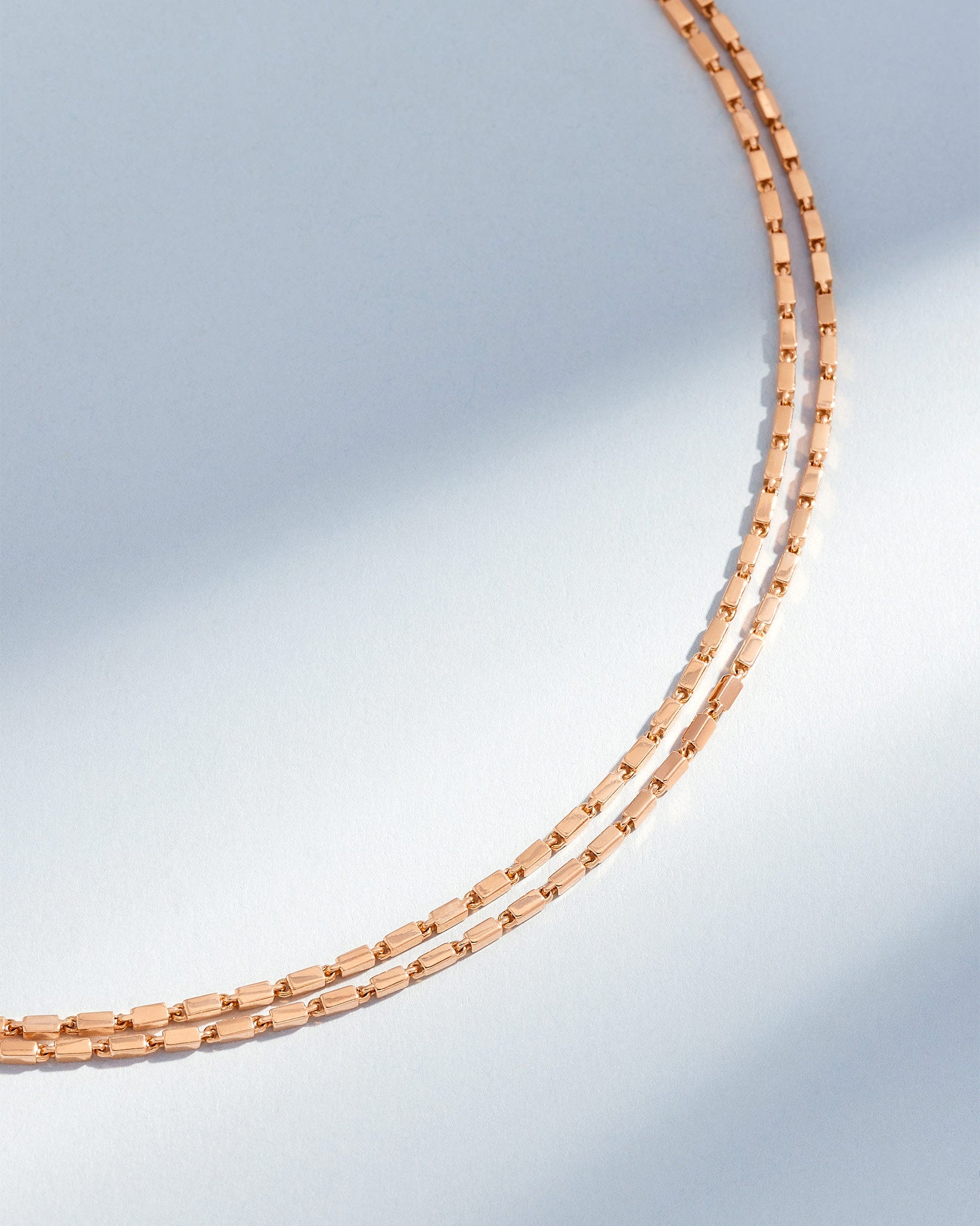 Suzanne Kalan Block-Chain Thin 36" Necklace in 18k rose gold