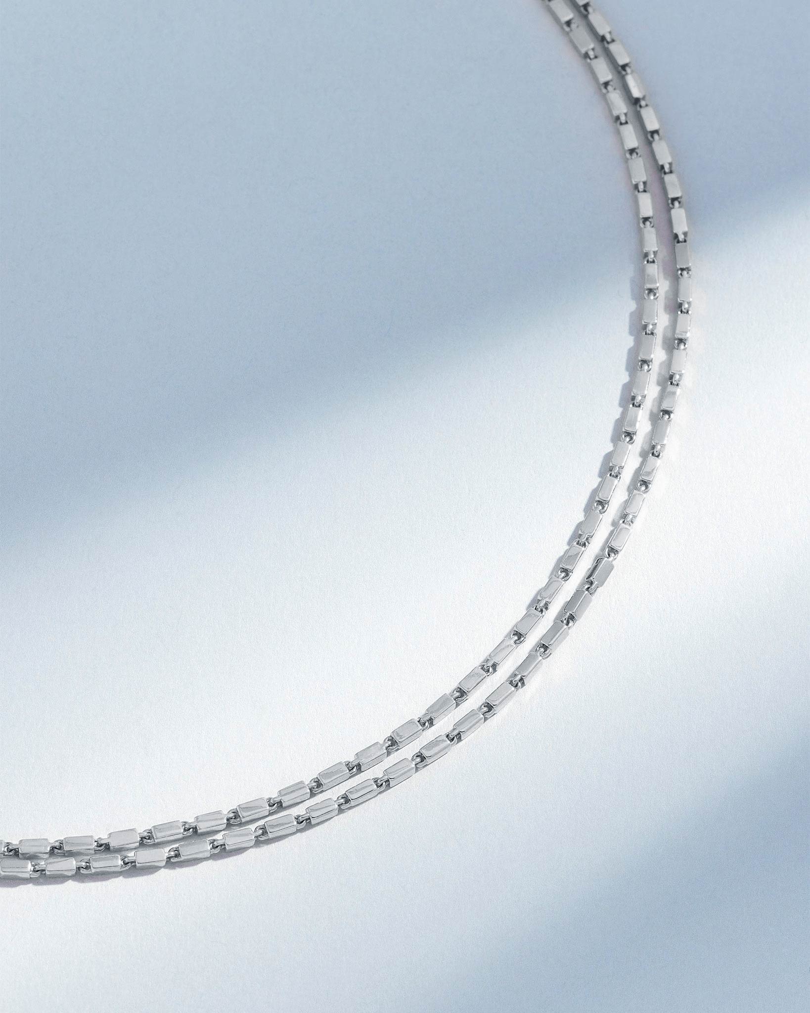 Suzanne Kalan Block-Chain Thin 36" Necklace in 18k white gold