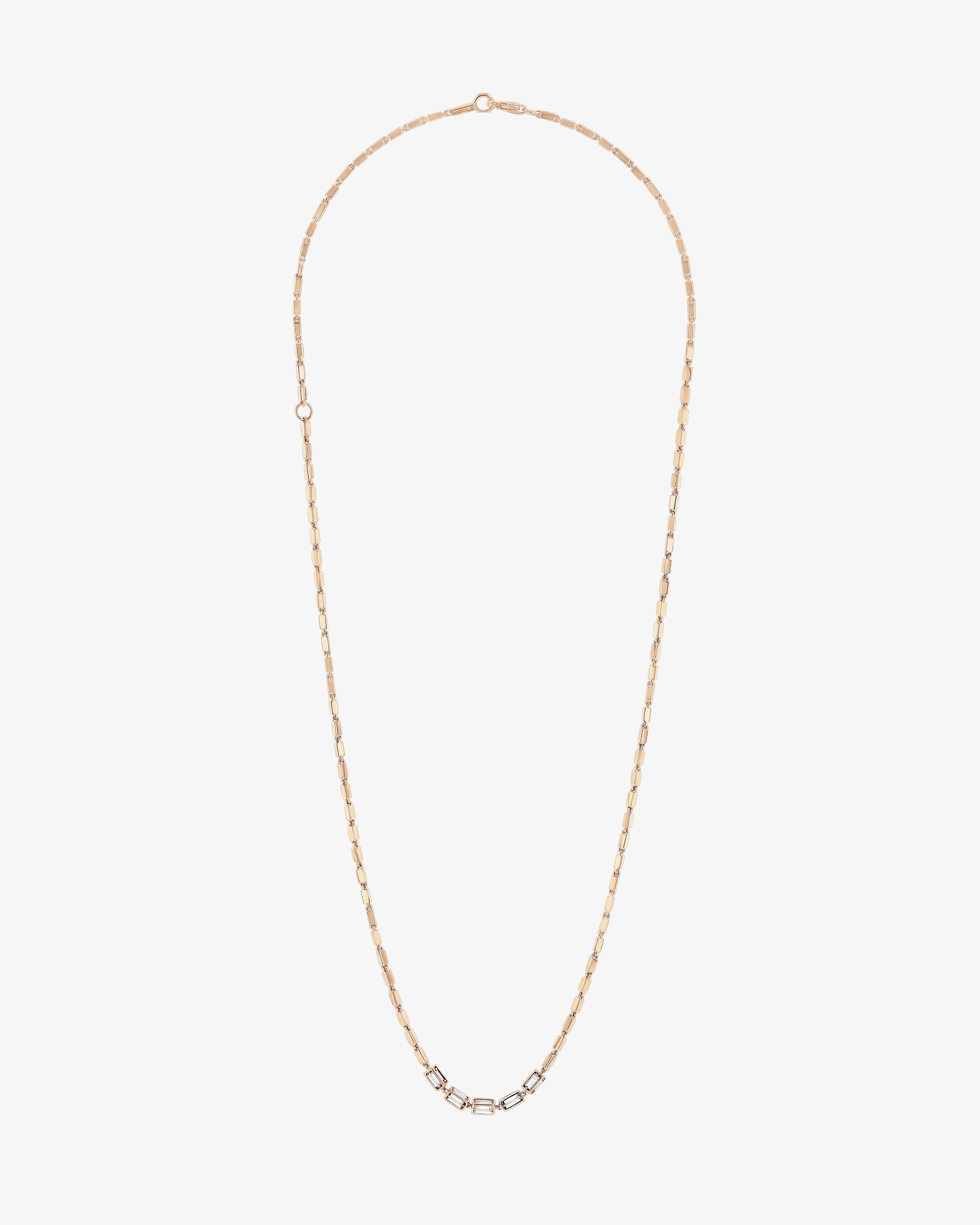 Block-Chain Multi-Diamond Thin Necklace