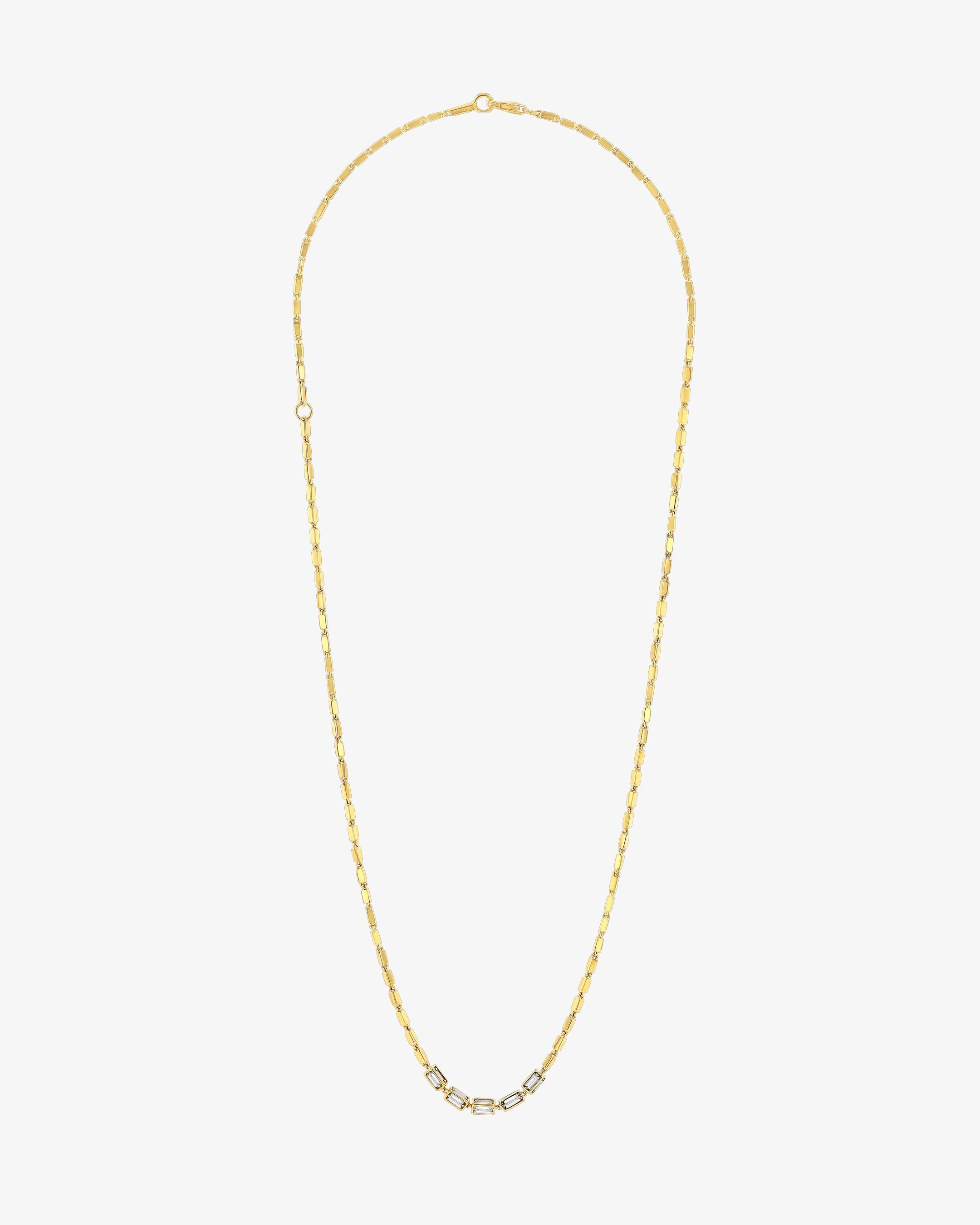 Block-Chain Multi-Diamond Thin Necklace