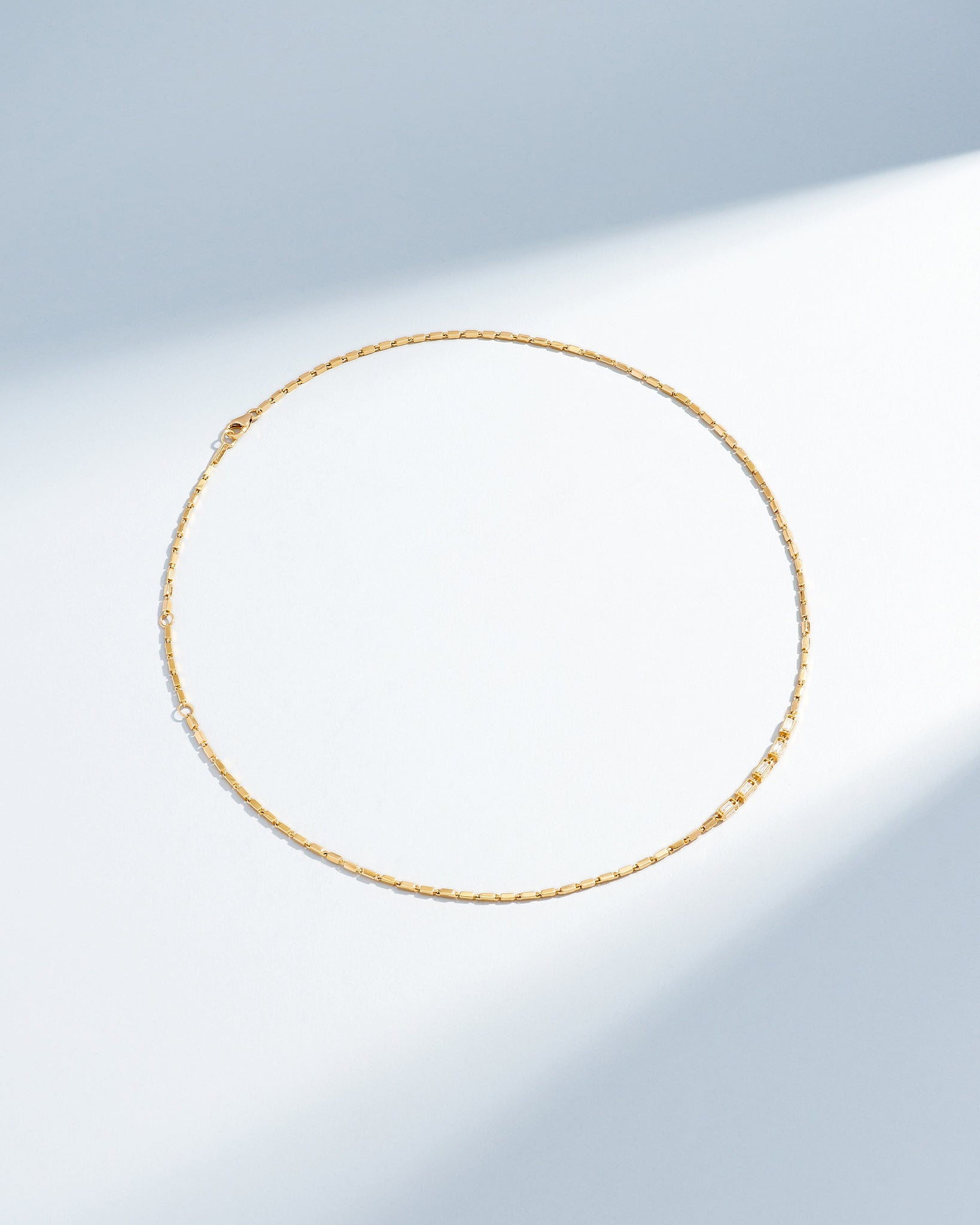 Suzanne Kalan Block-Chain Multi-Diamond Thin Necklace in 18k yellow gold