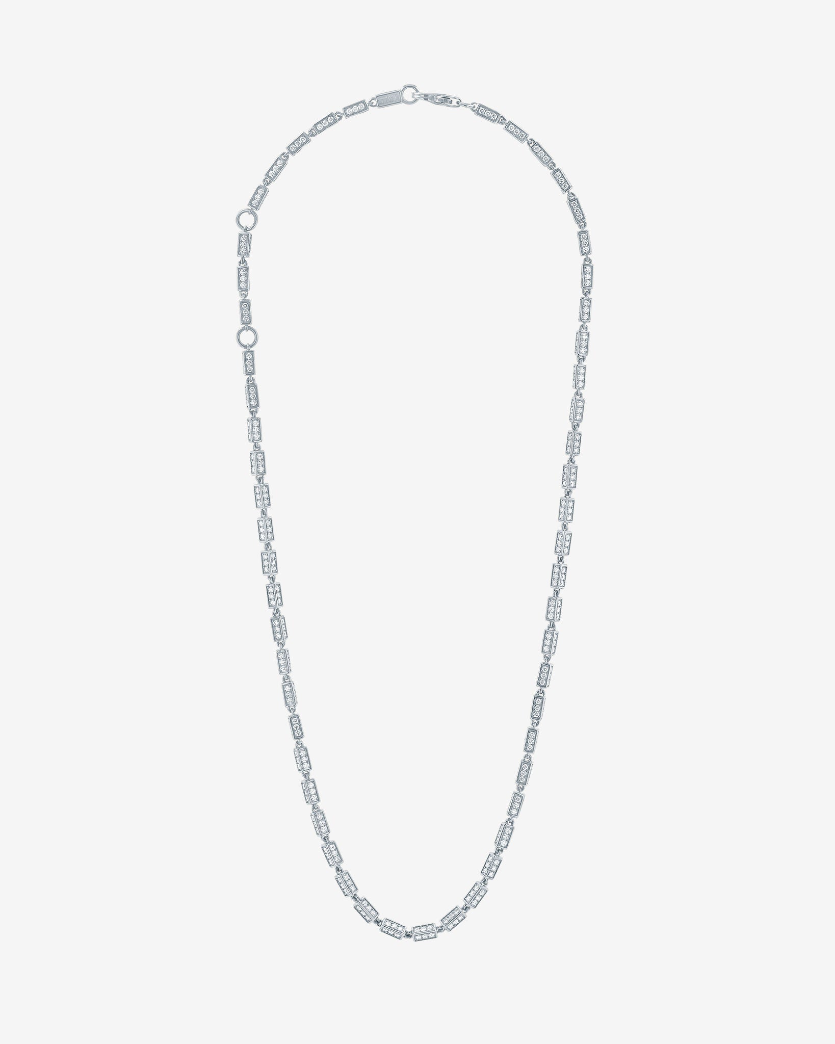 Suzanne Kalan Block-Chain Full Pave Diamond Medium Necklace in 18k white gold