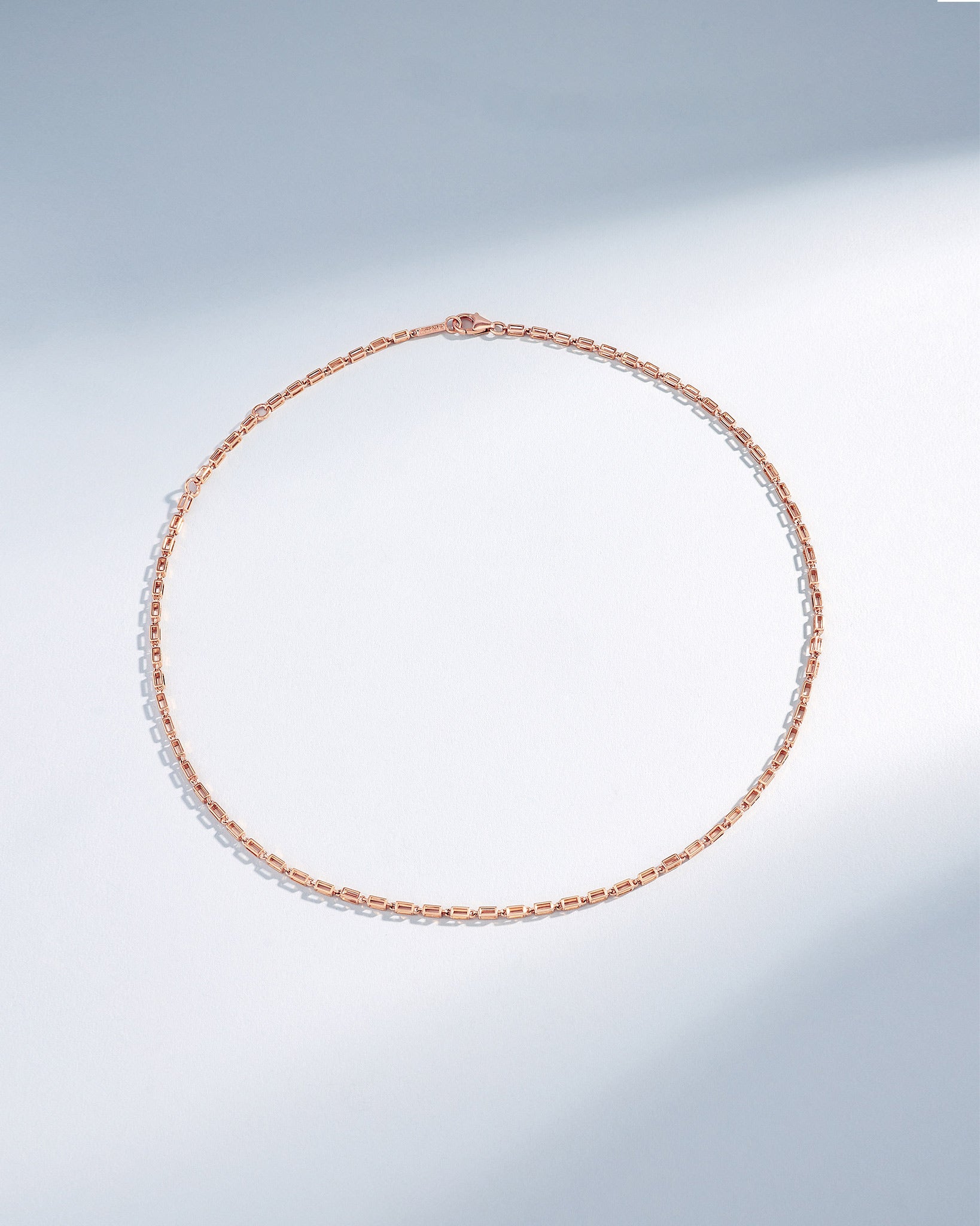 Suzanne Kalan Block-Chain Hollow Medium Necklace in 18k rose gold