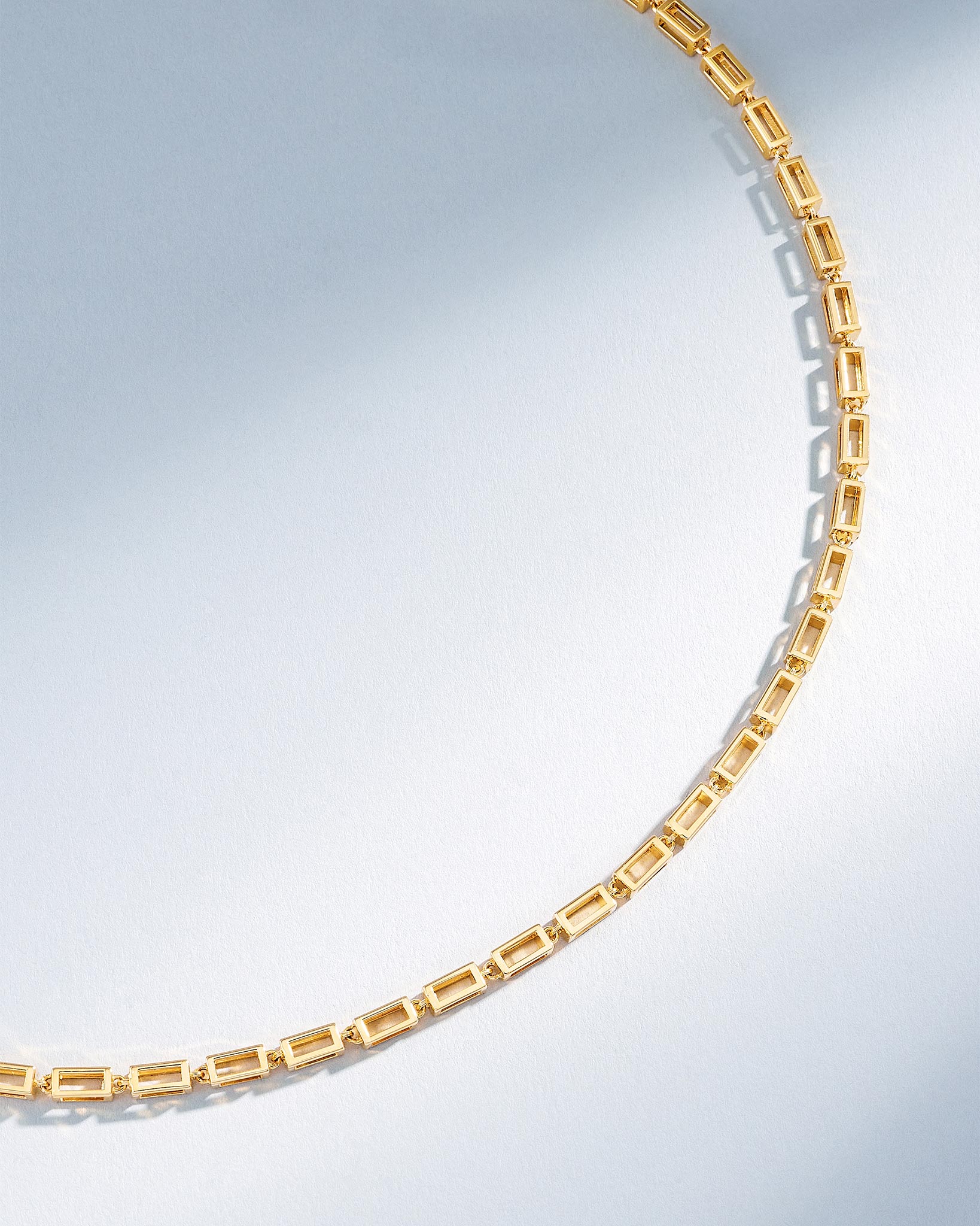 Suzanne Kalan Block-Chain Hollow Medium Necklace in 18k yellow gold