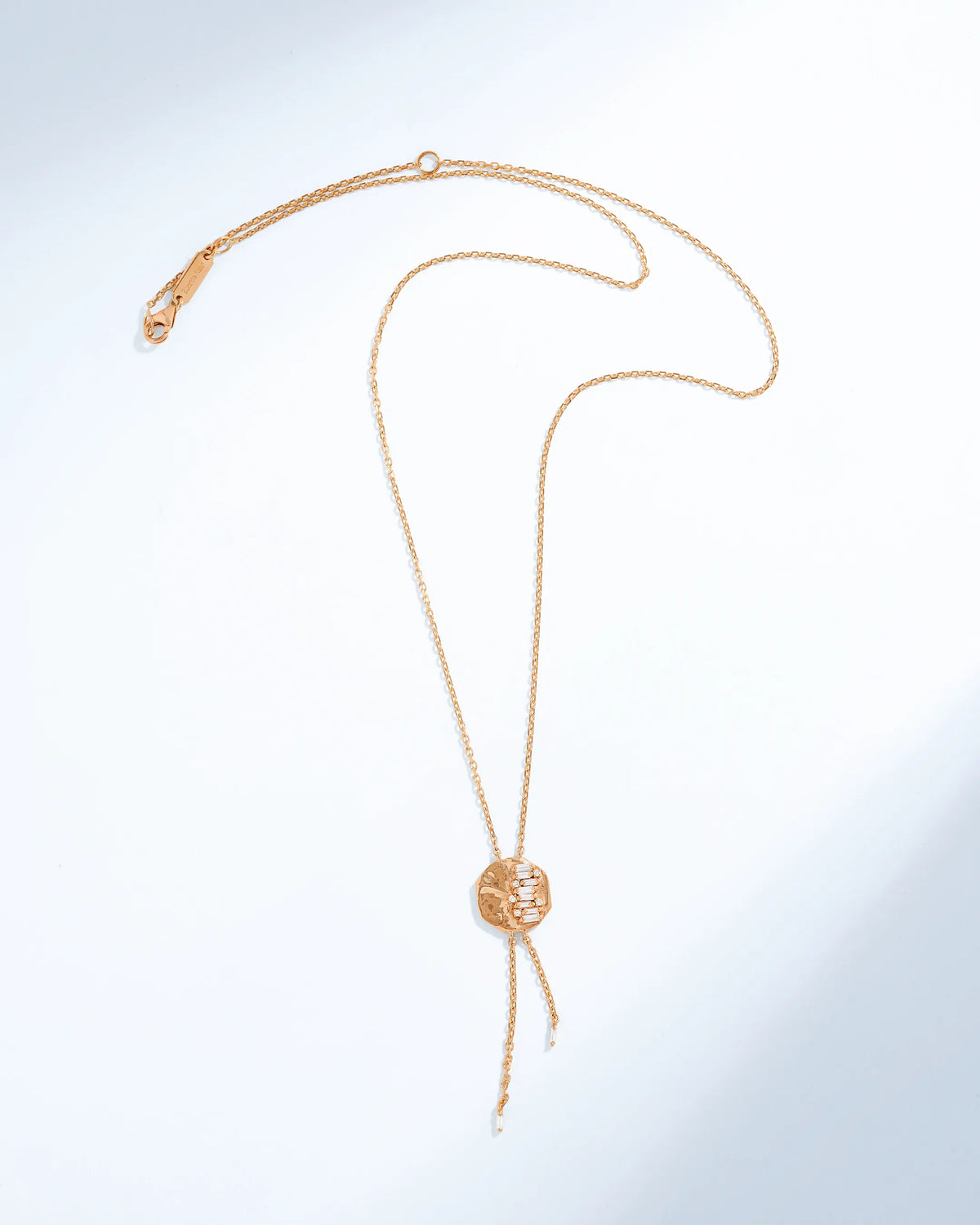 Suzanne Kalan Gilded Diamond Lariat Necklace in 18k rose gold