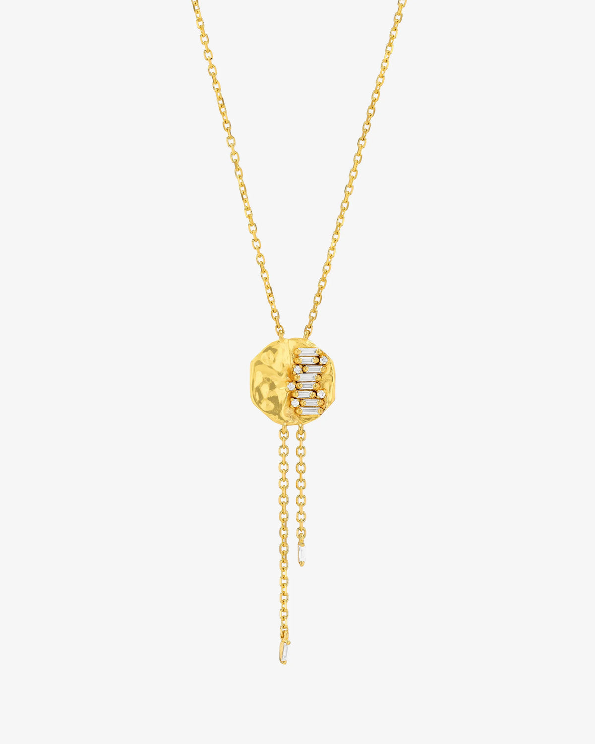 Suzanne Kalan Gilded Diamond Lariat Necklace in 18k yellow gold