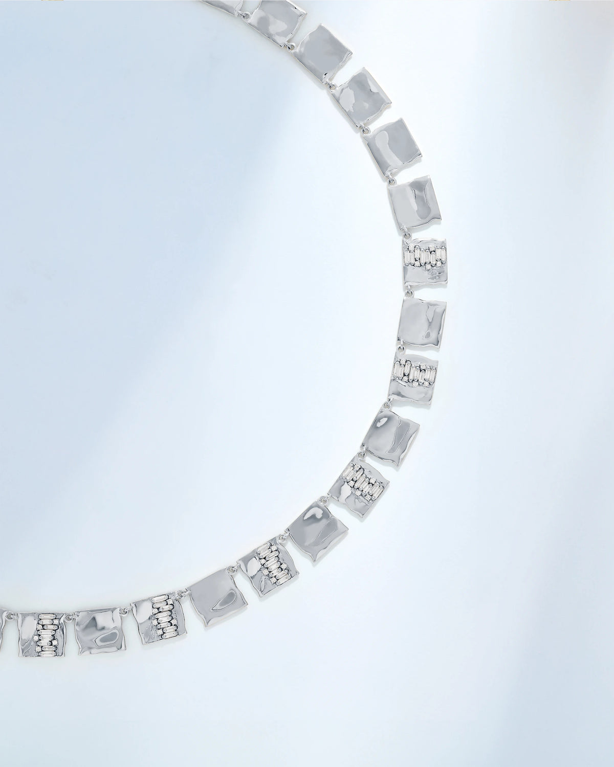 Suzanne Kalan Gilded Diamond Riviere Necklace in 18k white gold