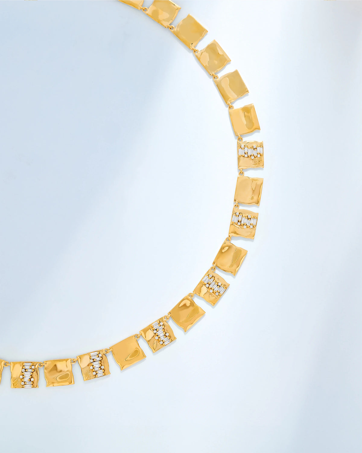 Suzanne Kalan Gilded Diamond Riviere Necklace in 18k yellow gold