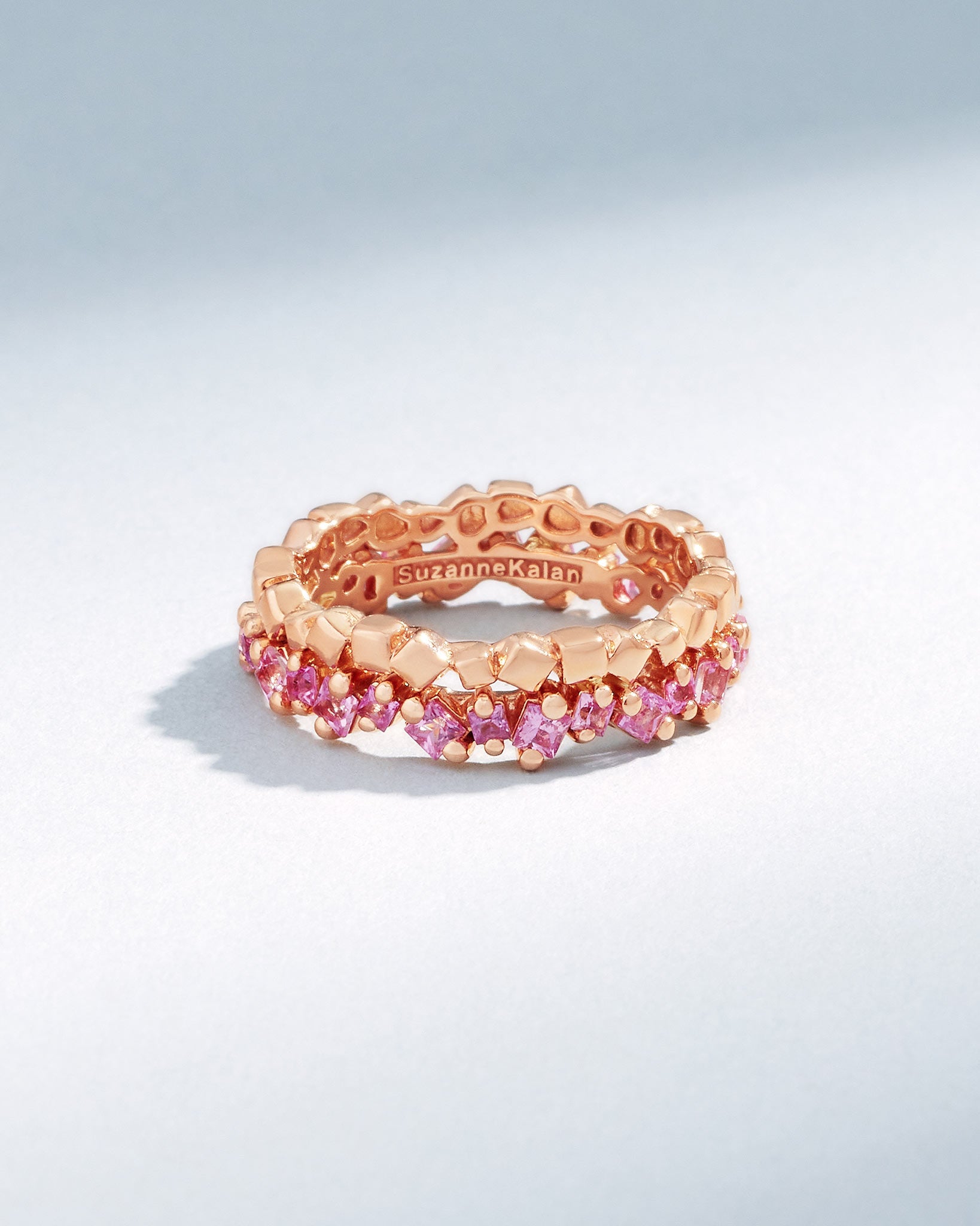 Suzanne Kalan Golden Mini Pink Sapphire Eternity Band in 18k rose gold
