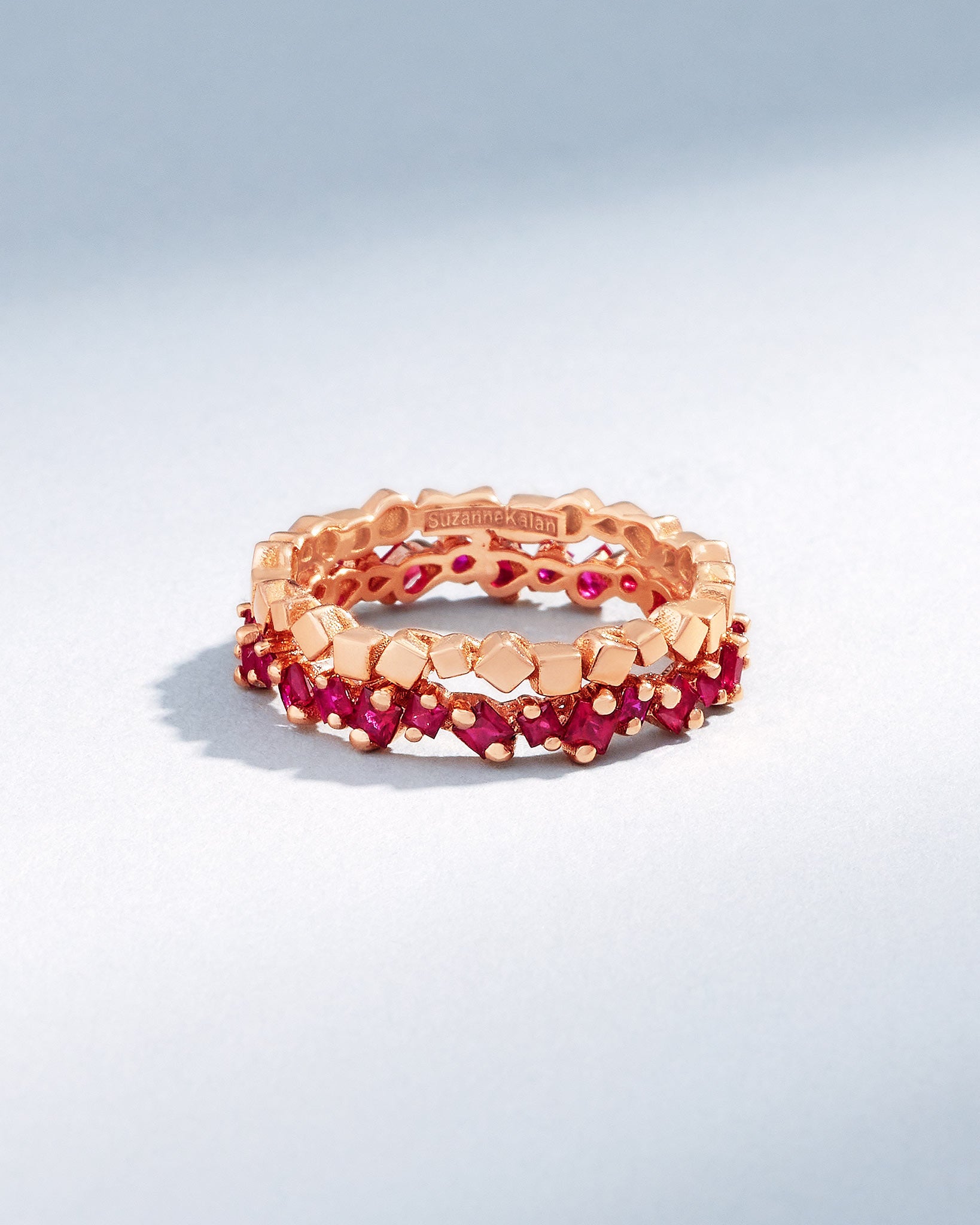 Suzanne Kalan Golden Mini Ruby Eternity Band in 18k rose gold