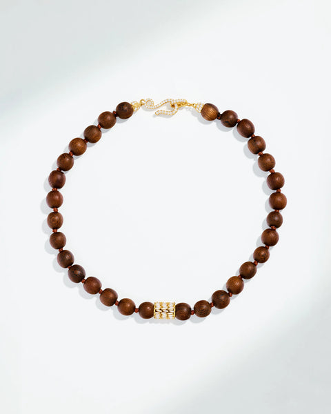 Infinite Large Beaded White Coral & Midi Diamond Rondelle Necklace