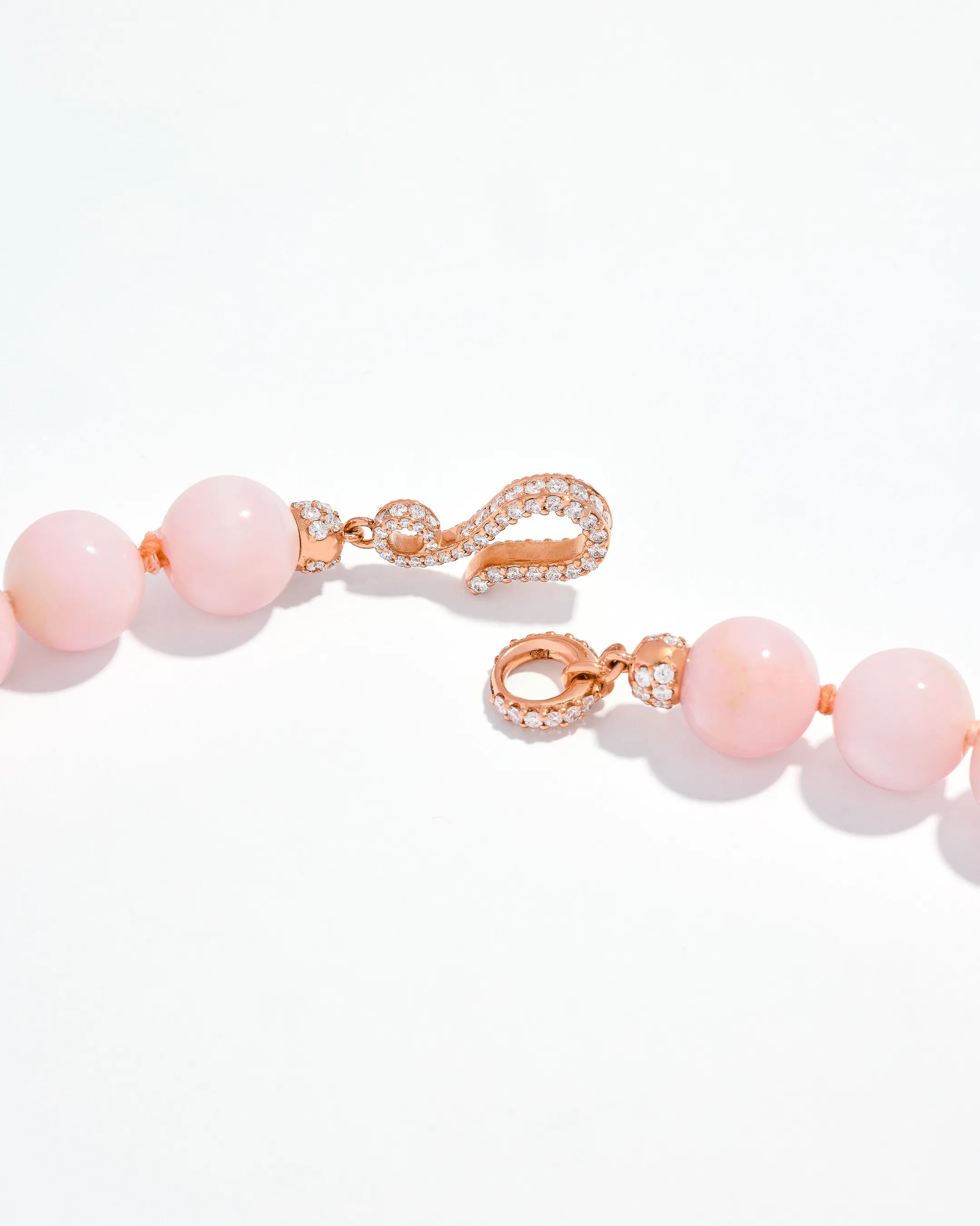 Suzanne Kalan Infinite Large Beaded Pink Opal & Milli Pink Sapphire Ombre Rondelle Necklace in 18k rose gold