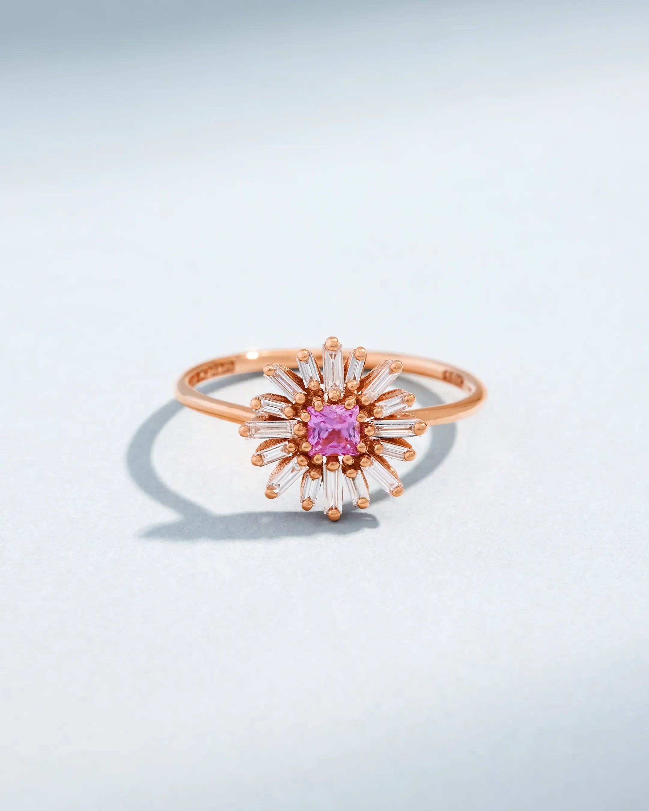 Suzanne Kalan One of a Kind Pink Sapphire Spark Ring in 18k rose gold