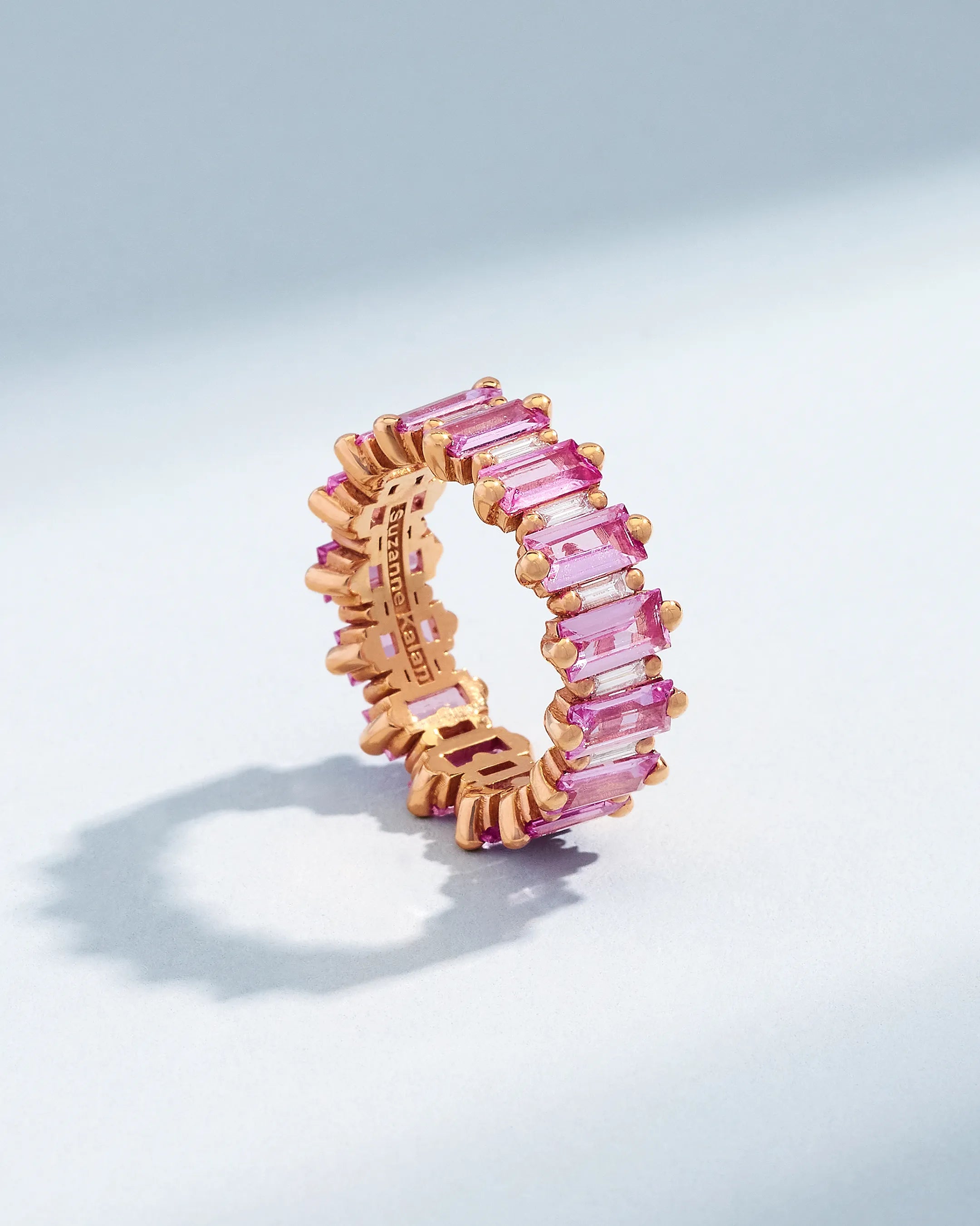 Suzanne Kalan One of a Kind Majesty Pink Sapphire Eternity Band in 18k rose gold