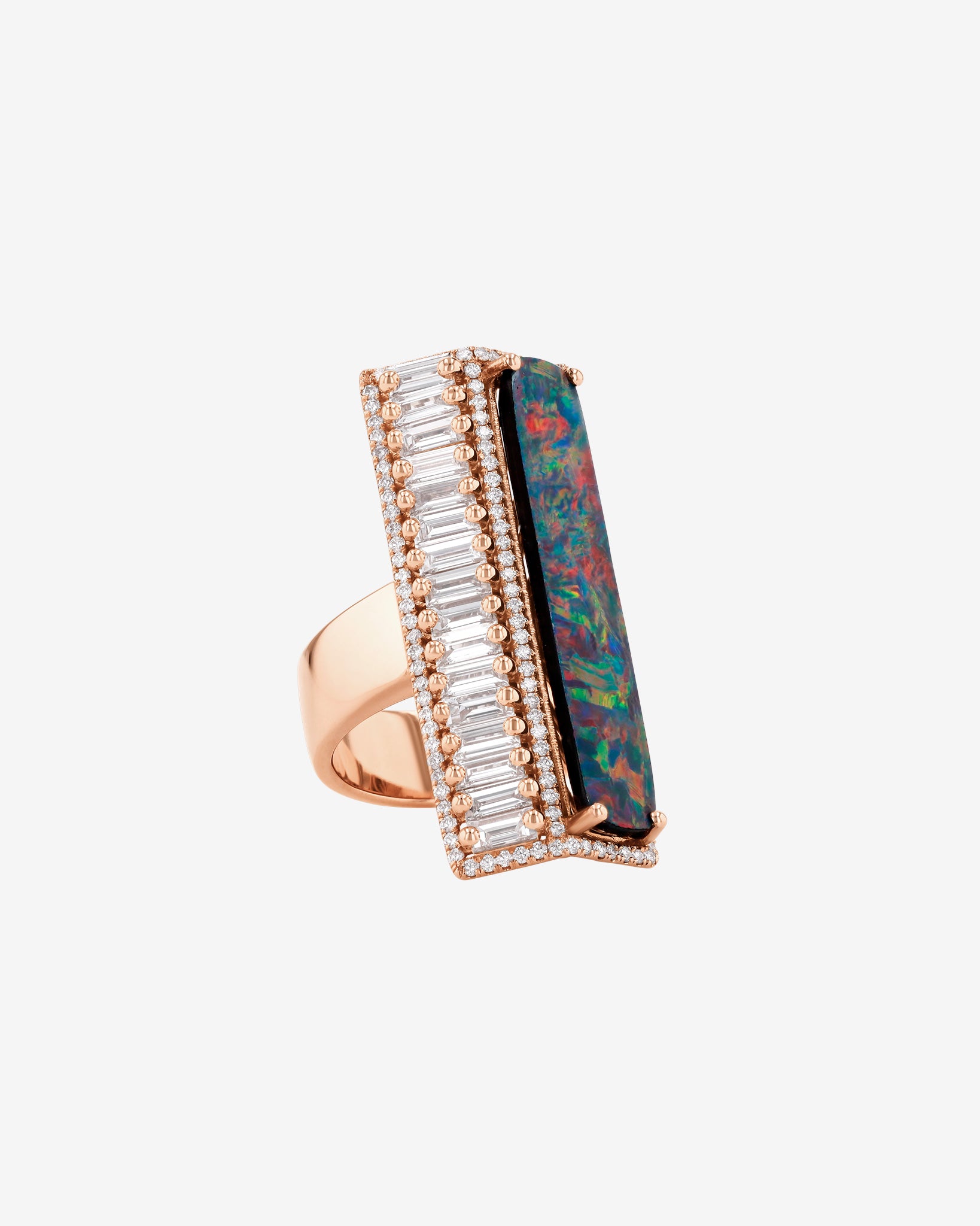 Suzanne Kalan One of a Kind Opal Doublet Shield Ring in 18k rose gold