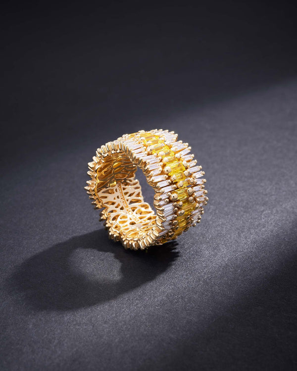 Suzanne Kalan One of a Kind Triple Stack Yellow Sapphire Eternity Band in 18k yellow gold
