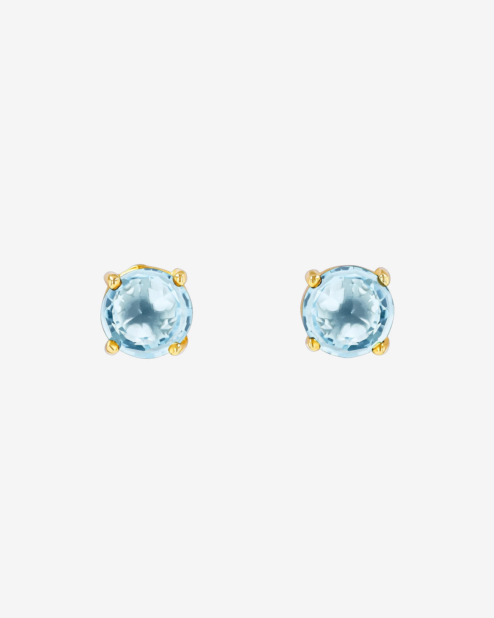 Kalan By Suzanne Kalan Amalfi Round Blue Topaz Studs in 14k yellow gold