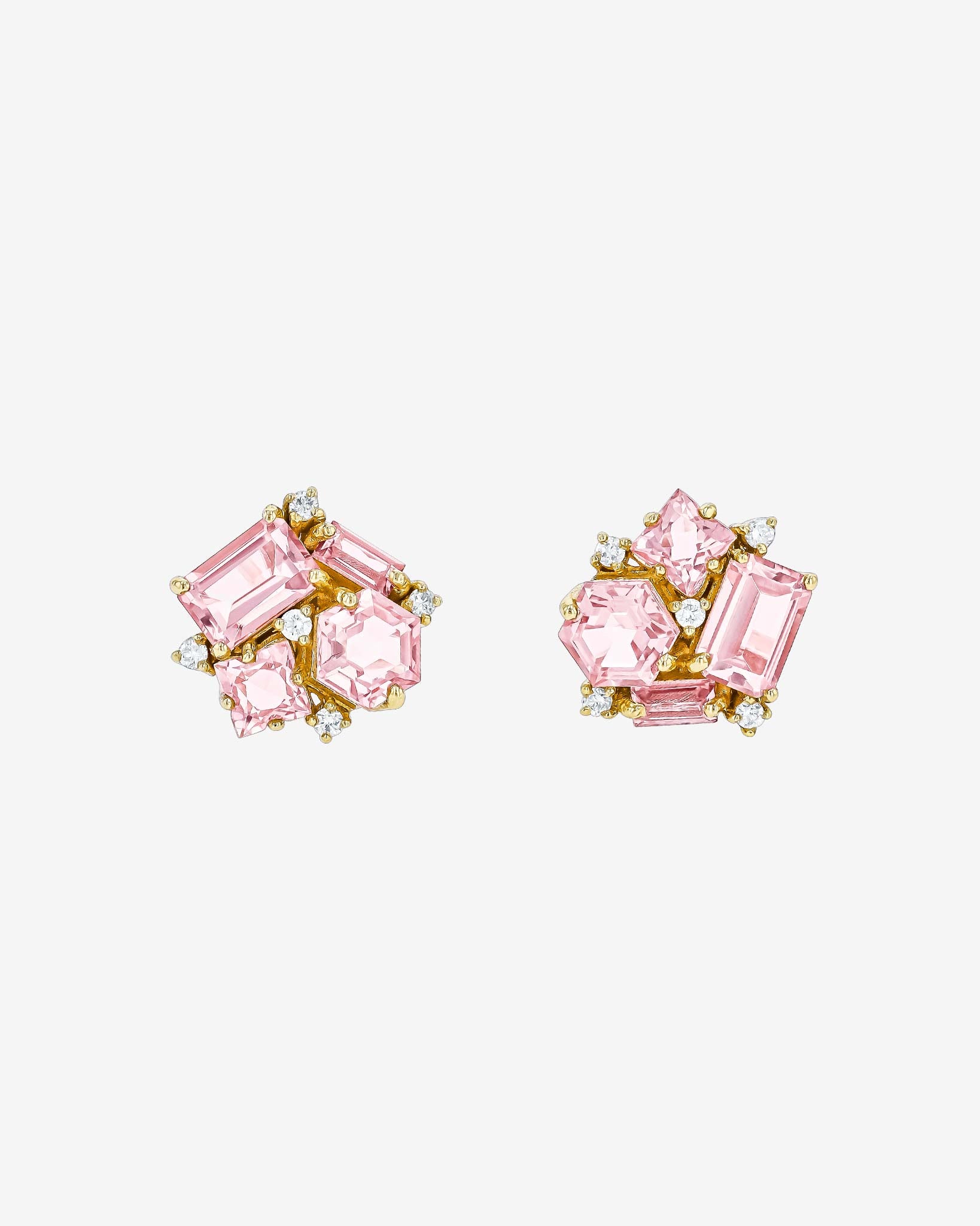 Kalan By Suzanne Kalan Amalfi Morganite Topaz Blossom Studs in 14k yellow gold