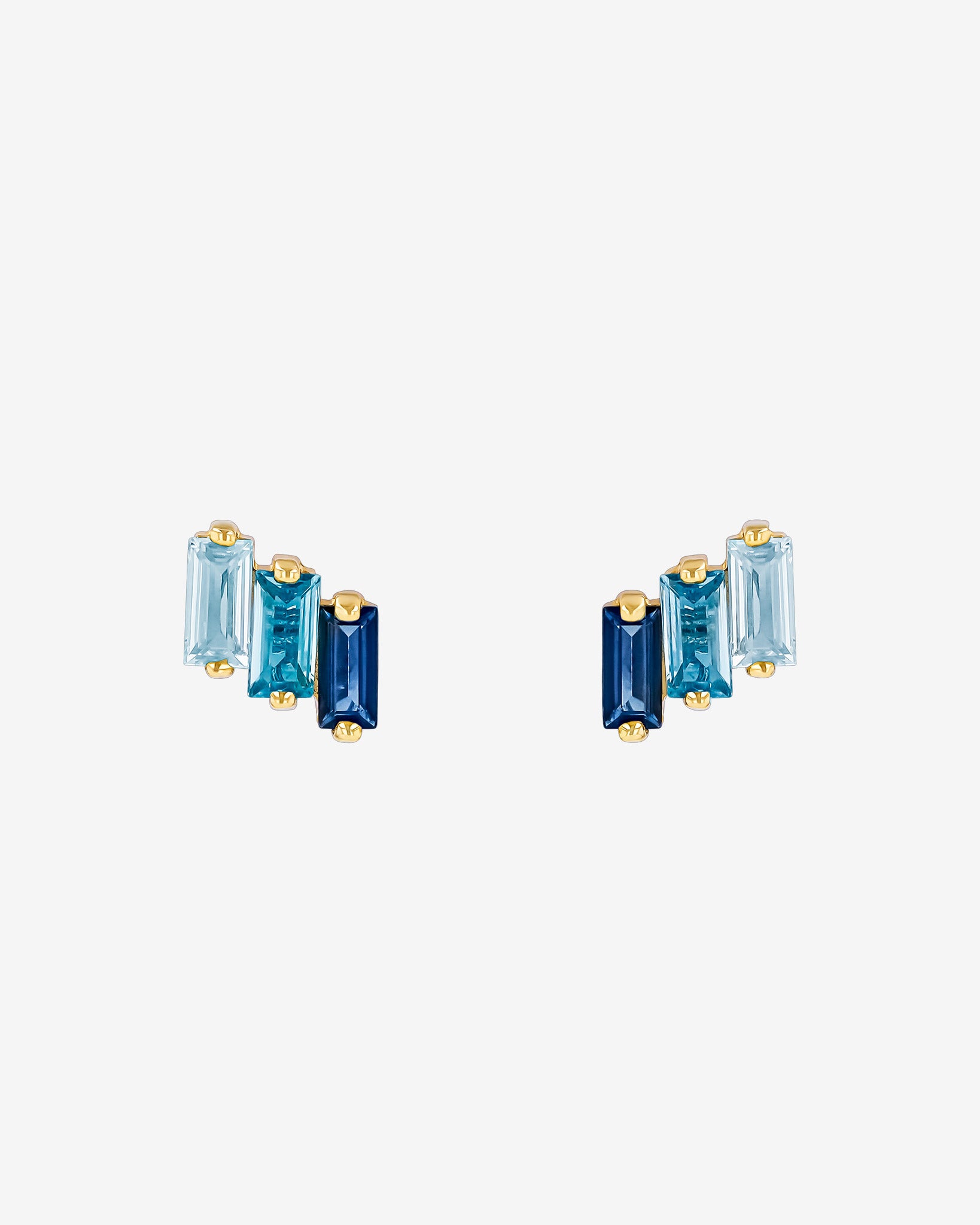 Kalan By Suzanne Kalan Amalfi Blue Ombre Studs in 14k yellow gold