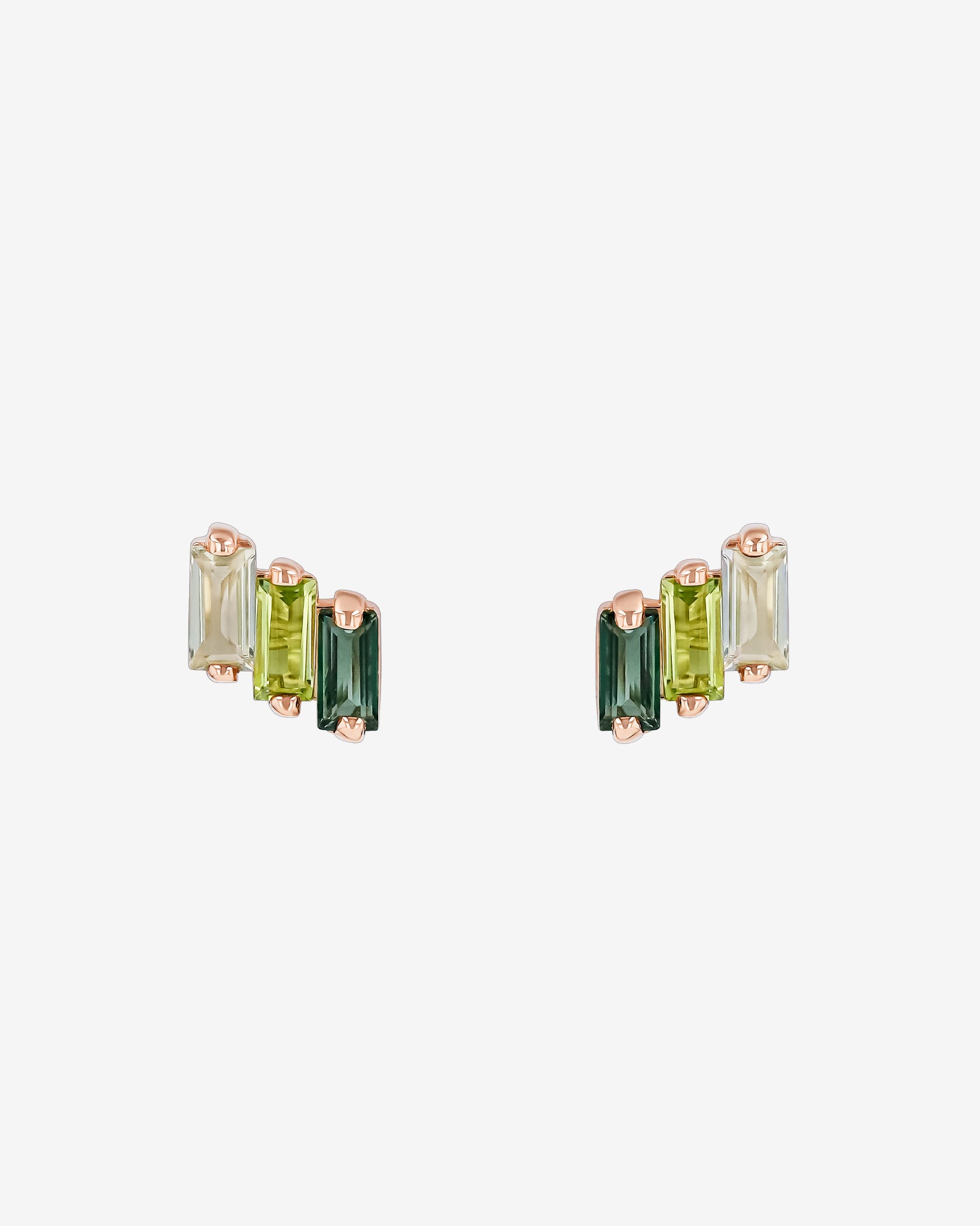 Kalan By Suzanne Kalan Amalfi Green Ombre Studs in 14k rose gold