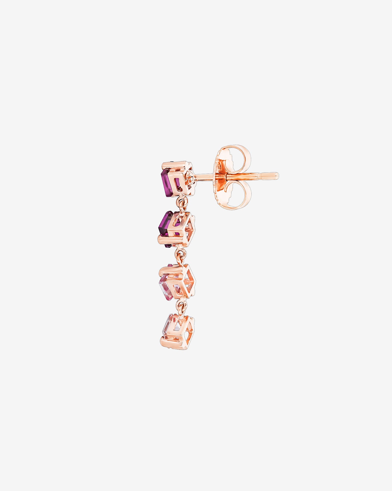 Kalan By Suzanne Kalan Amalfi Princess Cut Purple Ombre Mini Drop Earrings in 14k rose gold