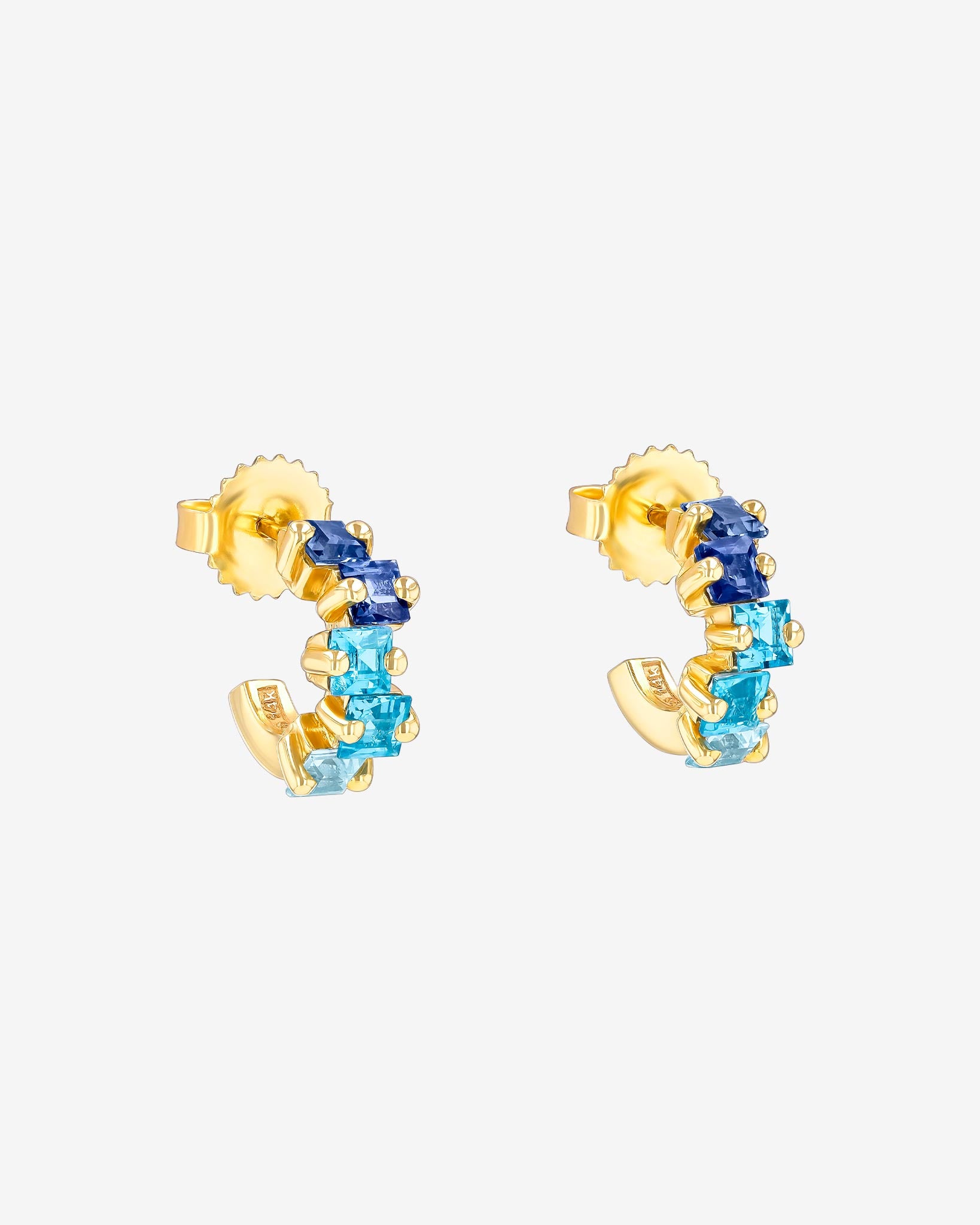 Kalan By Suzanne Kalan Cierra Blue Ombre Mini Hoops in 14k yellow gold