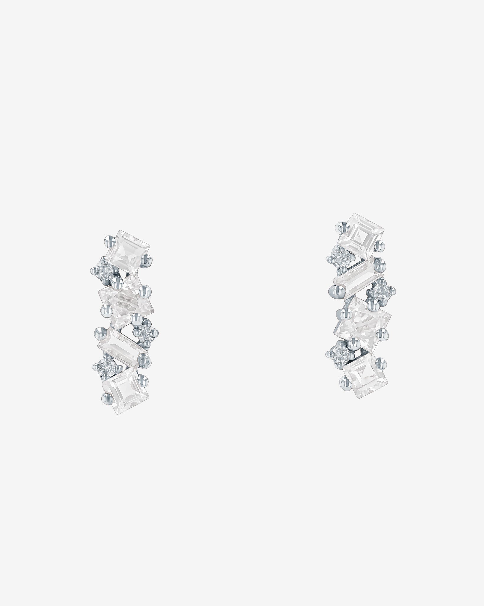 Kalan By Suzanne Kalan Nadima White Topaz Bar Studs in 14k white gold