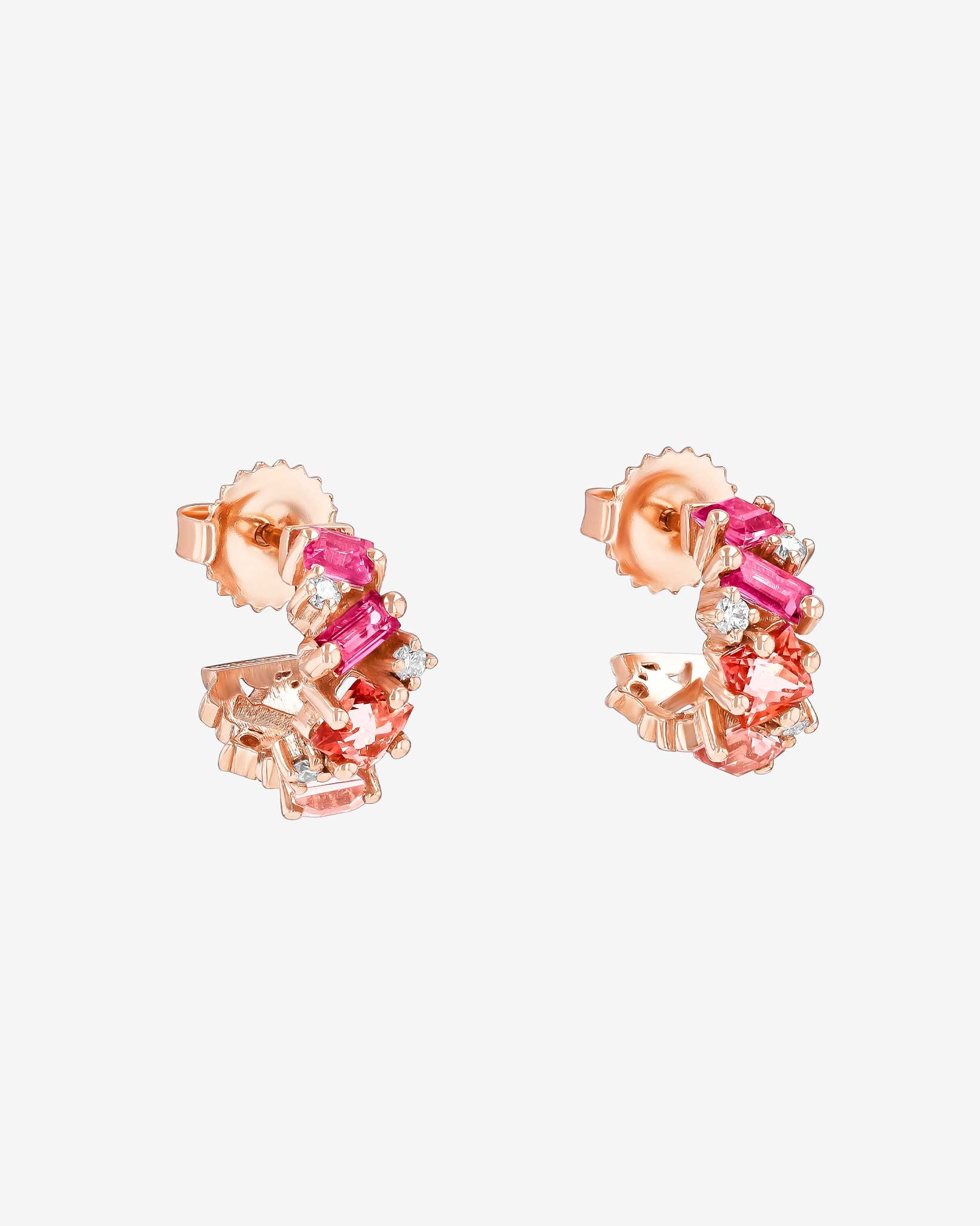 Kalan By Suzanne Kalan Nadima Pink Ombre Mini Hoops in 14k rose gold