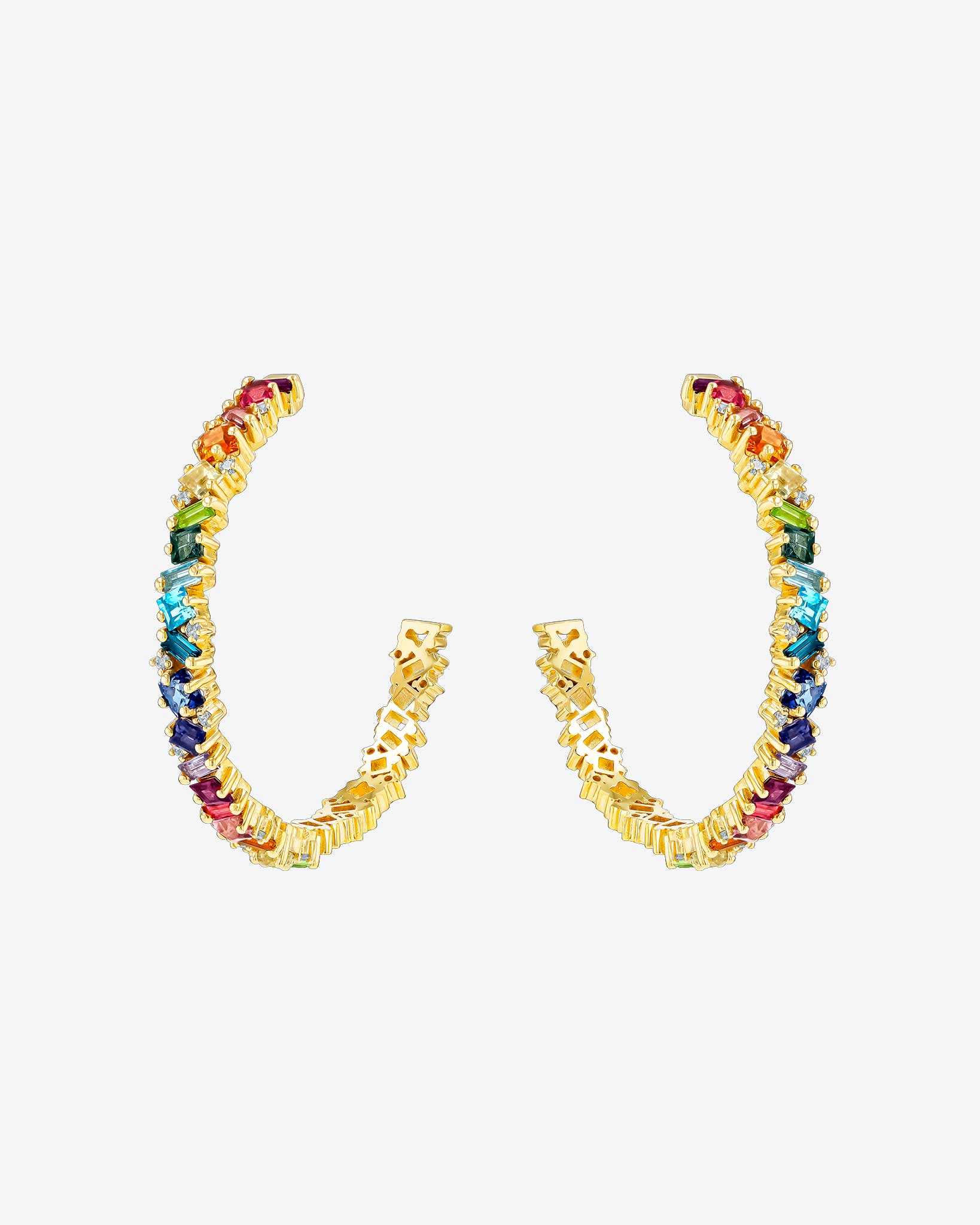 Kalan By Suzanne Kalan Nadima Rainbow Milli Hoops in 14k yellow gold