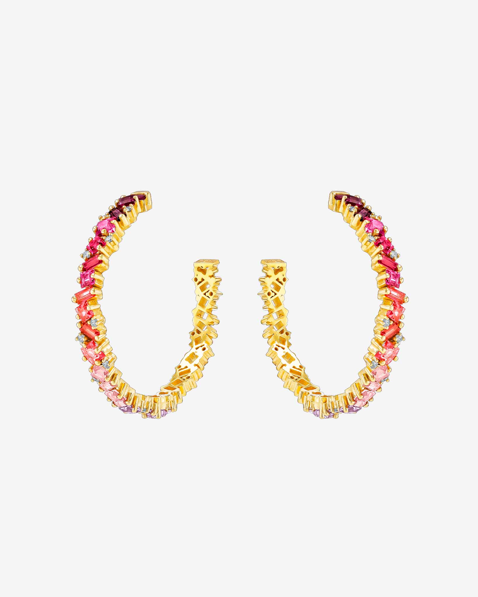 Kalan By Suzanne Kalan Nadima Pink Ombre Milli Hoops in 14k yellow gold