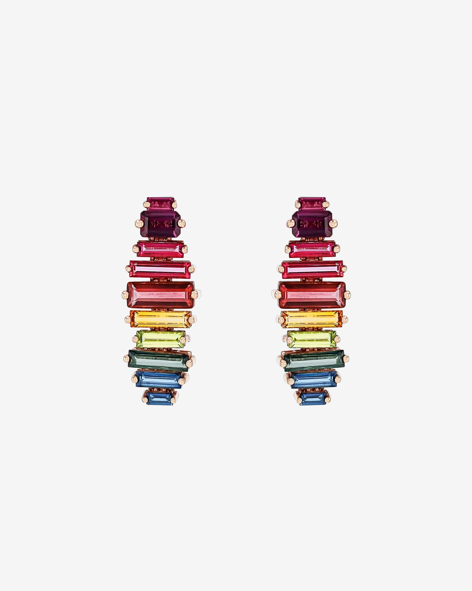 Kalan By Suzanne Kalan Amalfi Horizontal Rainbow Drop Earrings in 14k rose gold