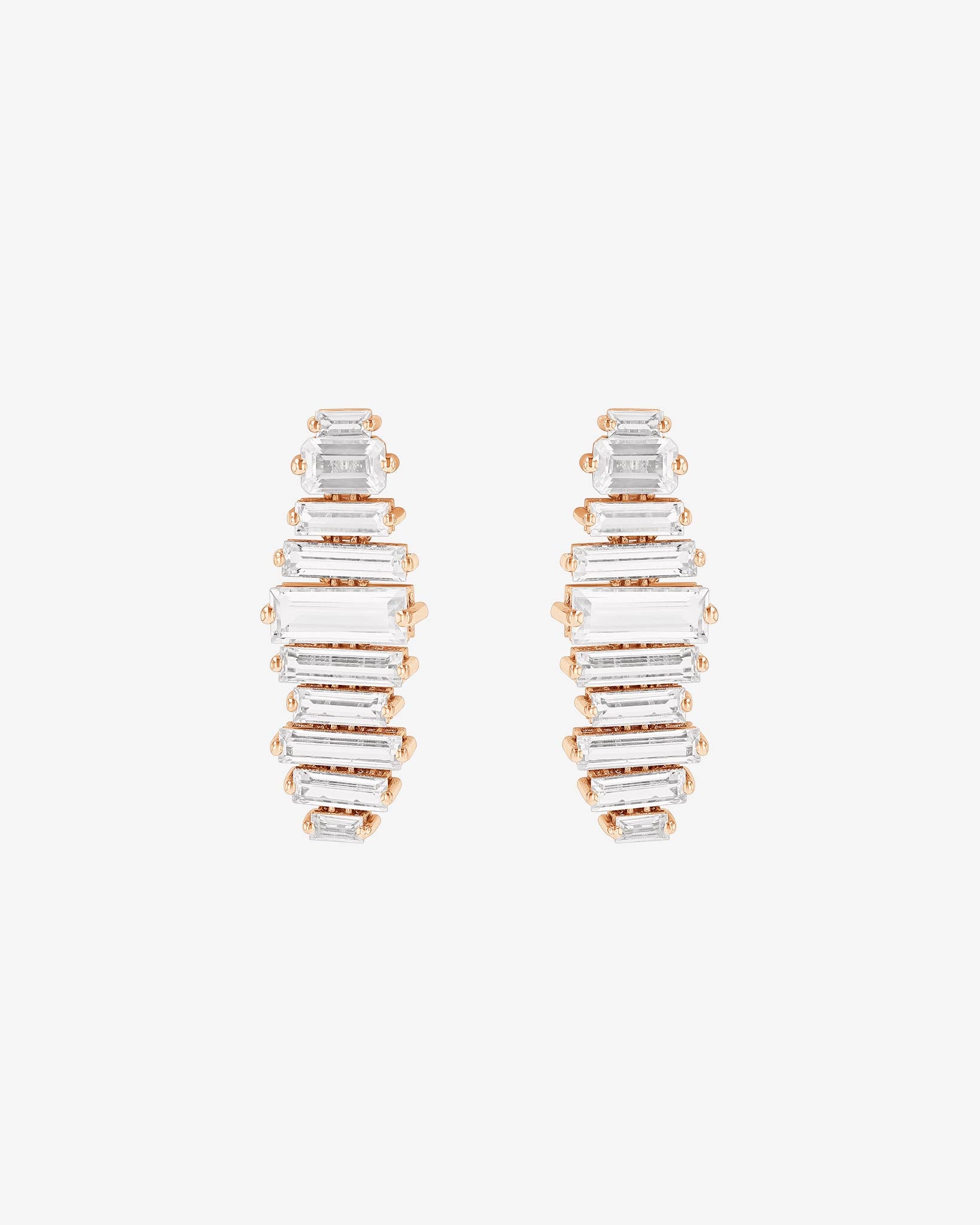 Kalan By Suzanne Kalan Amalfi Horizontal White Topaz Drop Earrings in 14k rose gold