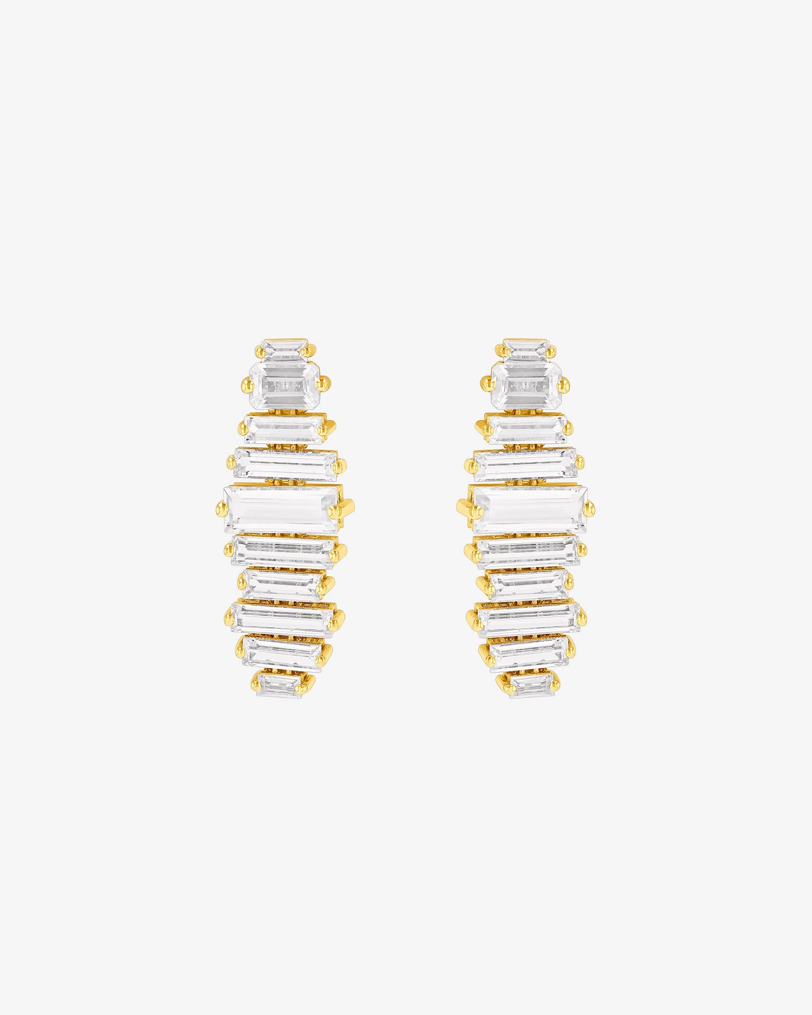 Kalan By Suzanne Kalan Amalfi Horizontal White Topaz Drop Earrings in 14k yellow gold