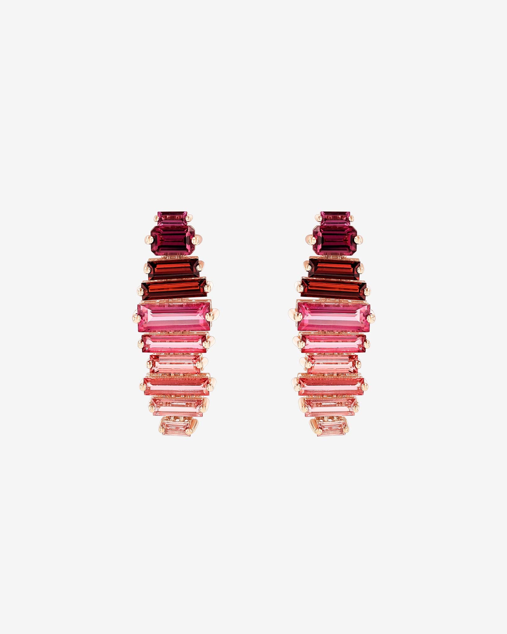 Kalan By Suzanne Kalan Amalfi Horizontal Red Ombre Drop Earrings in 14k rose gold