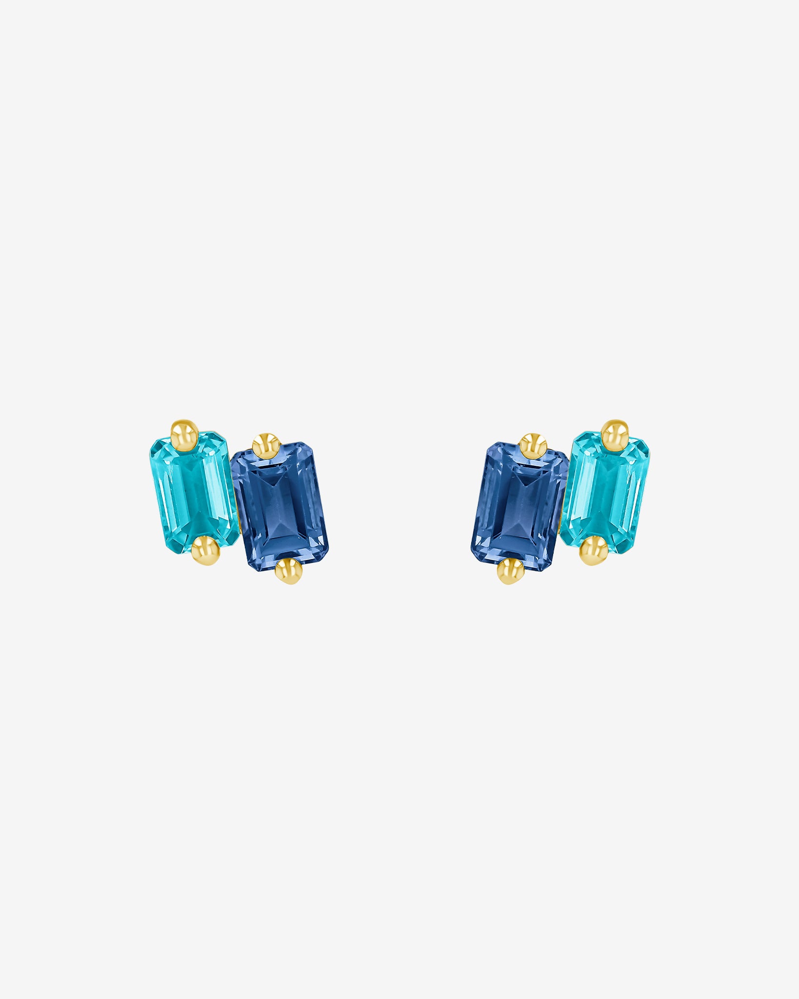 Kalan By Suzanne Kalan Ann Blue Ombre Studs in 14k yellow gold