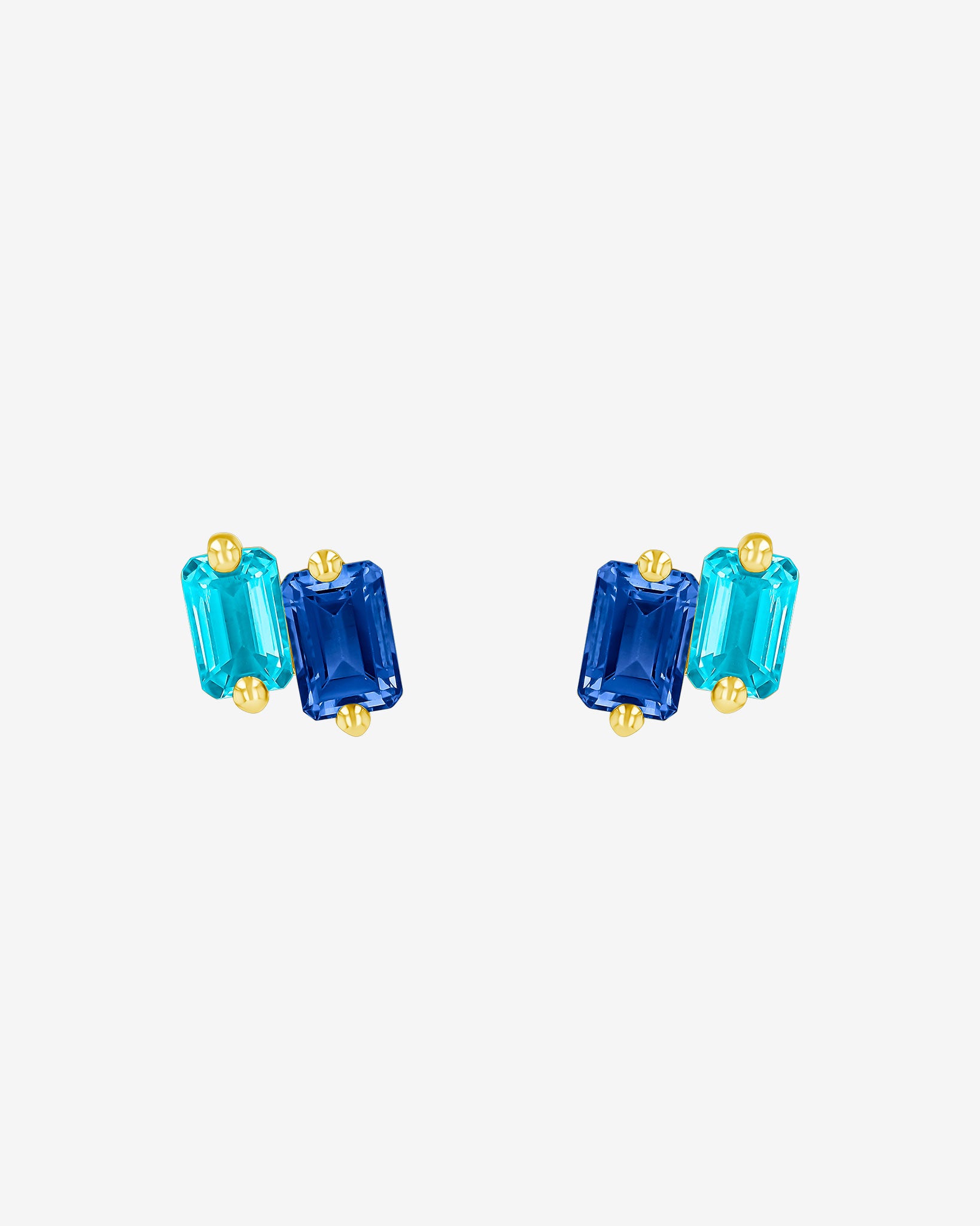 Kalan By Suzanne Kalan Ann Blue Ombre Studs in 14k yellow gold