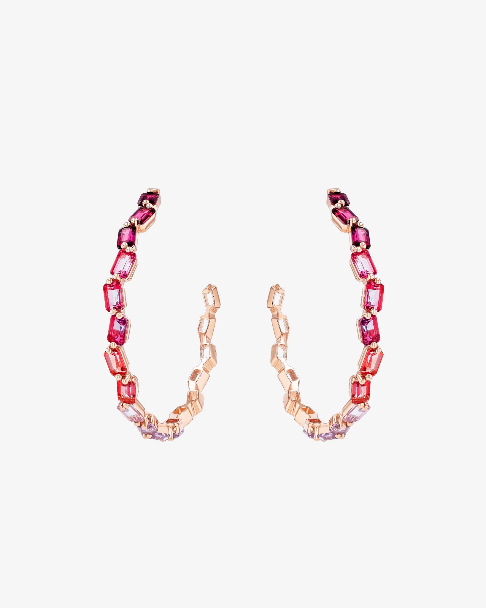 Kalan By Suzanne Kalan Ann Red Ombre Mega Hoops in 14k rose gold