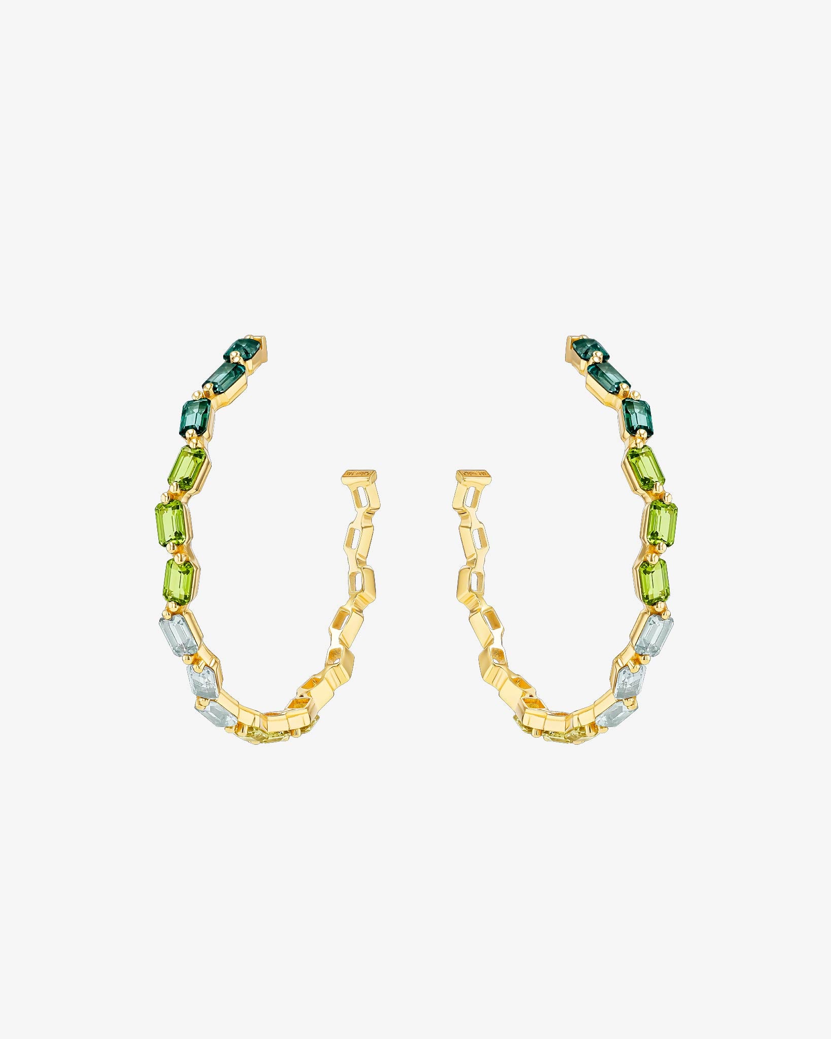 Kalan By Suzanne Kalan Ann Green Ombre Mega Hoops in 14k yellow gold