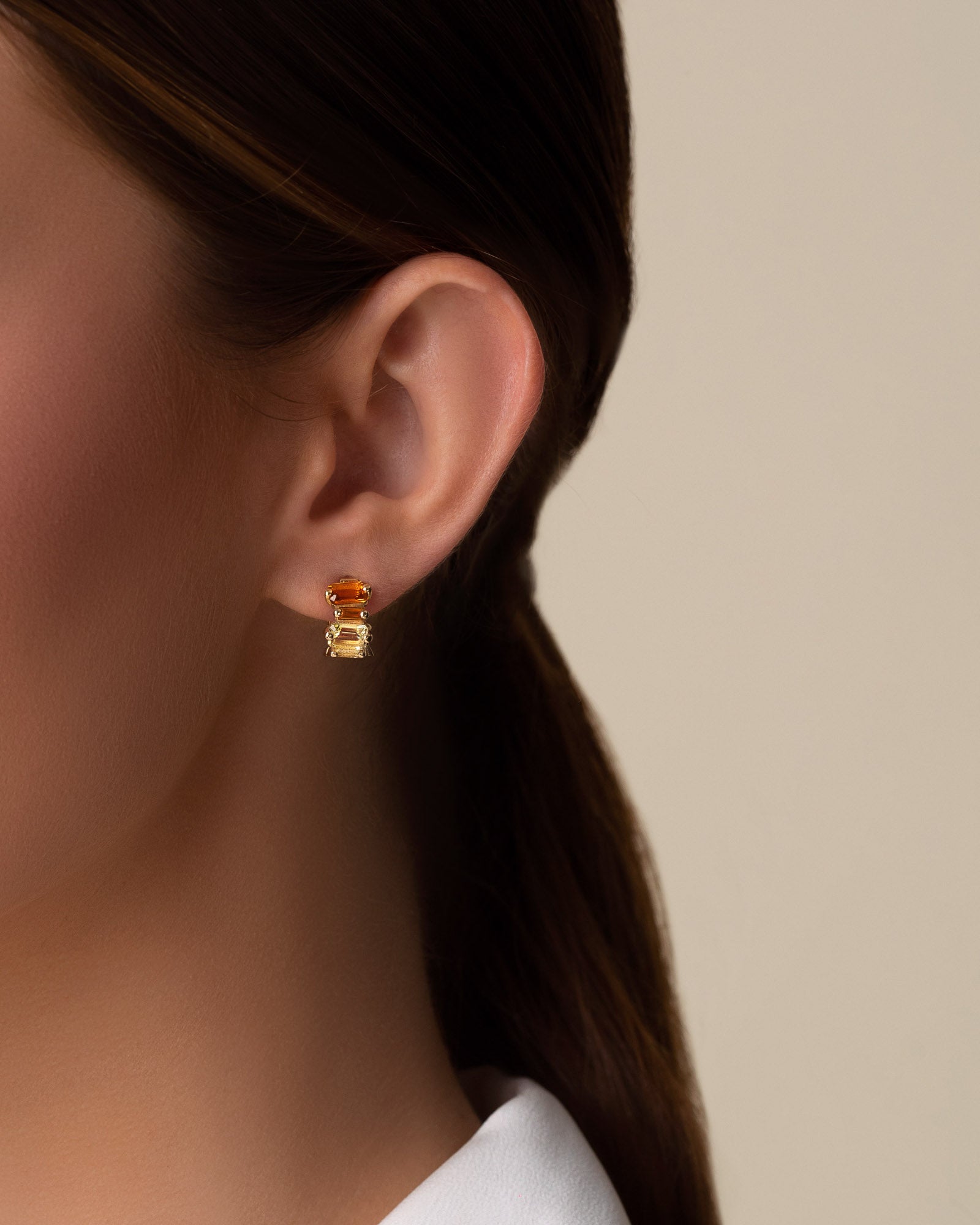 Kalan By Suzanne Kalan Ann Yellow Ombre Mini Hoops in 14k yellow gold