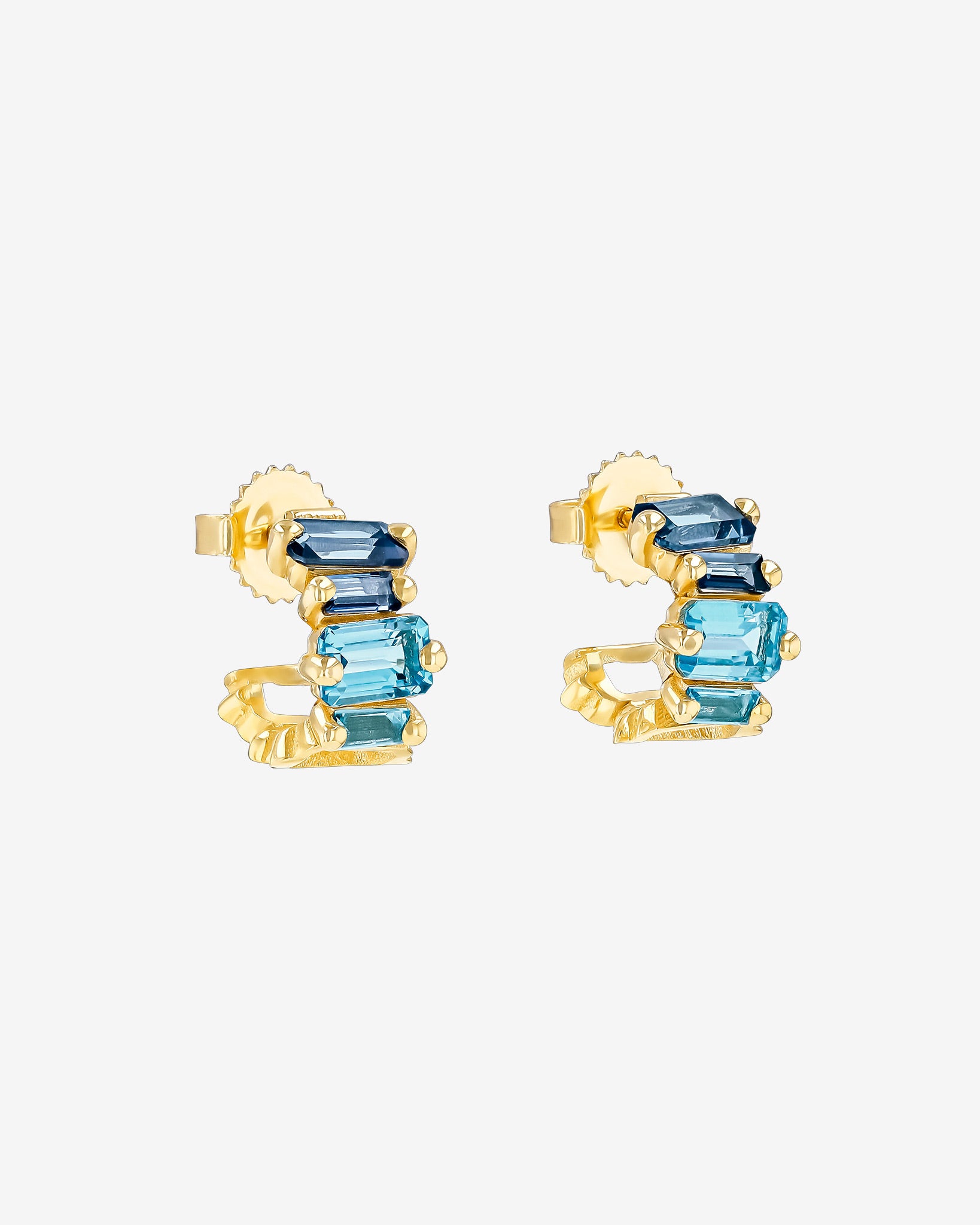 Kalan By Suzanne Kalan Ann Blue Ombre Mini Hoops in 14k yellow gold