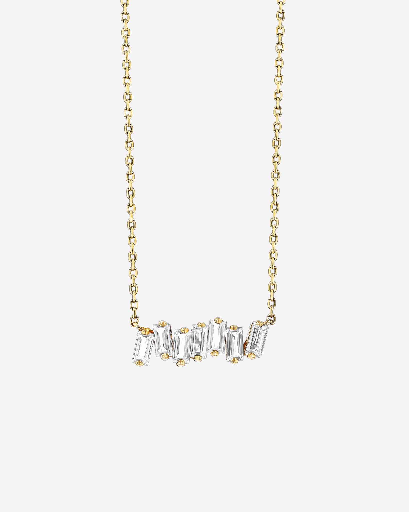 Kalan By Suzanne Kalan Amalfi White Topaz Bar Pendant in 14k yellow gold