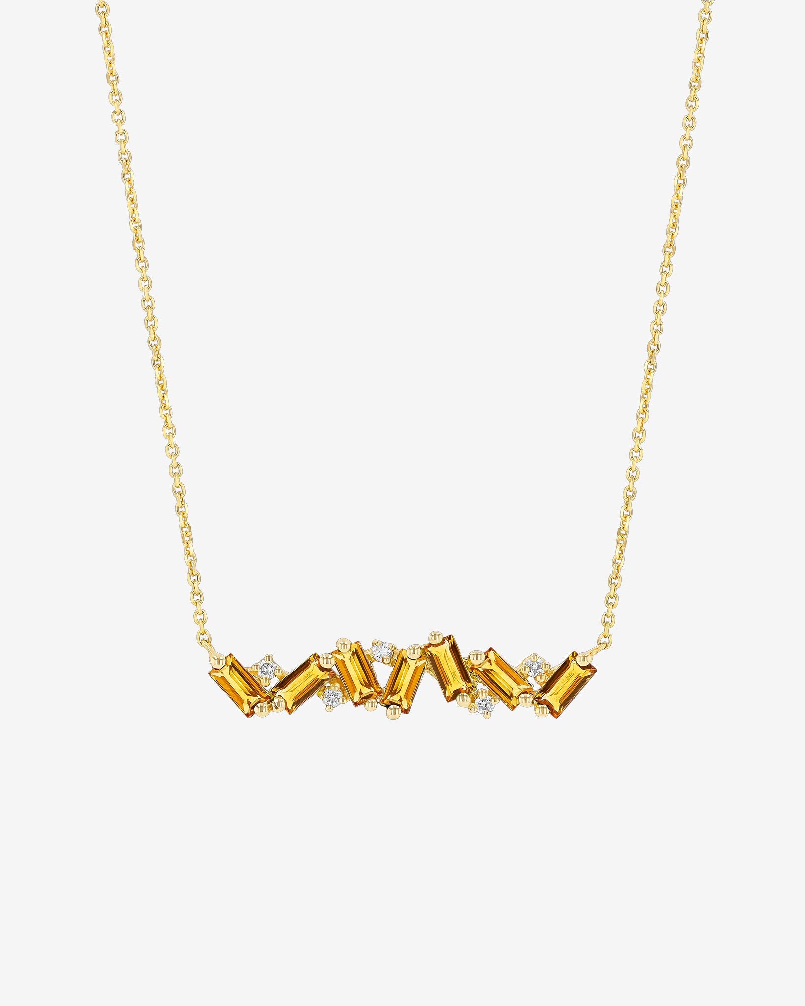 Kalan By Suzanne Kalan Amalfi Burst Citrine Bar Pendant in 14k yellow gold