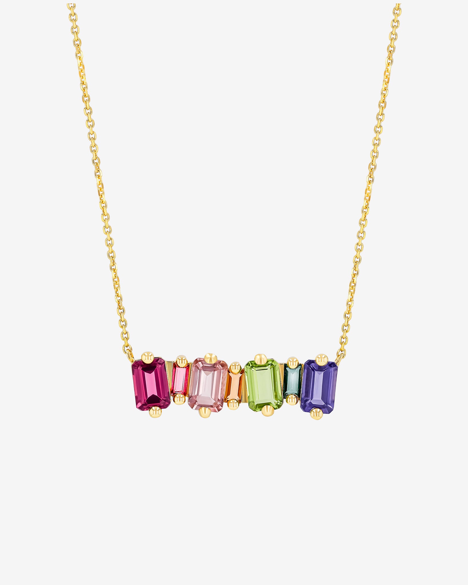 Kalan By Suzanne Kalan Ann Blend Rainbow Bar Pendant in 14K yellow gold