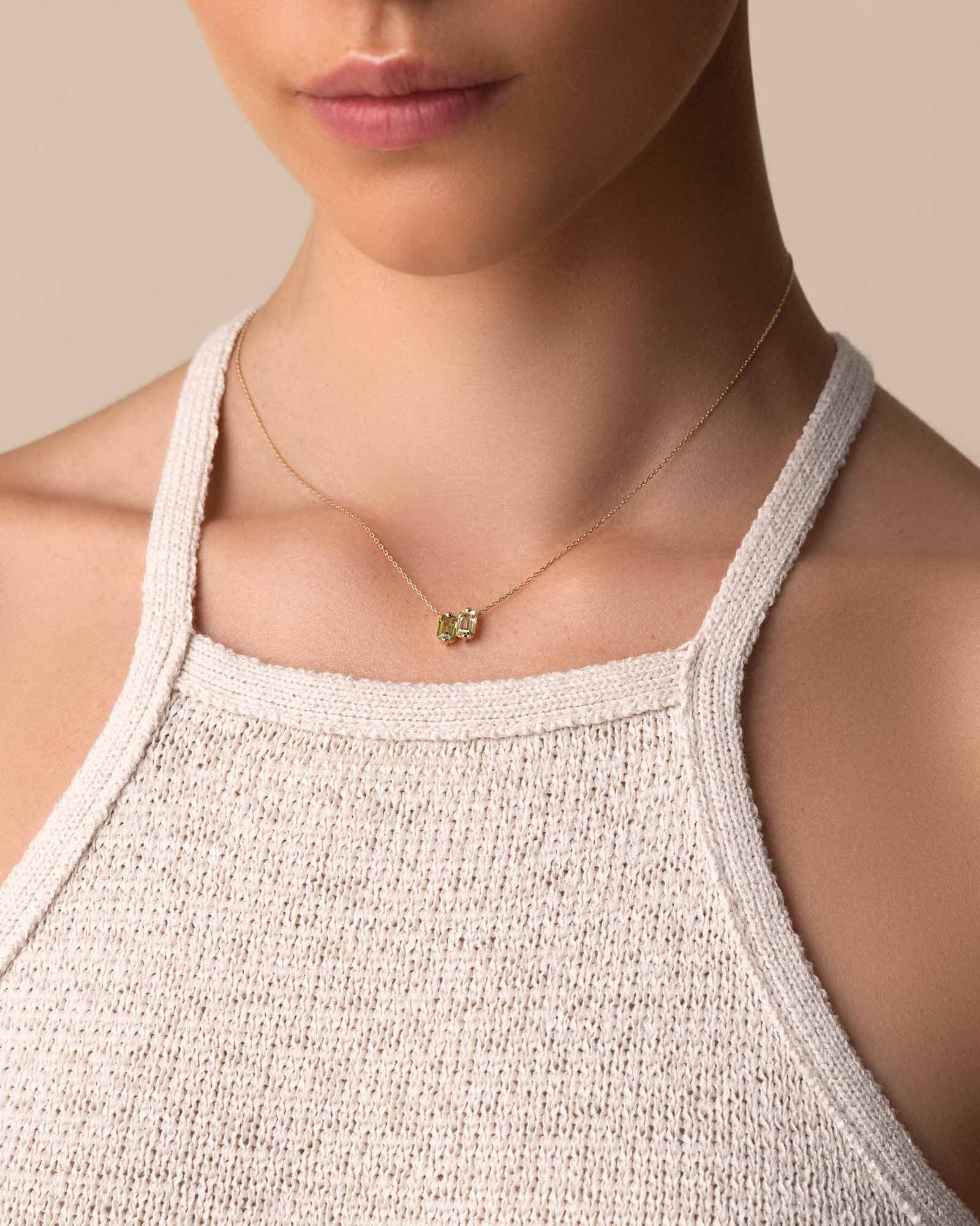 Kalan By Suzanne Kalan Ann Light Green Ombre Mini Pendant in 14k yellow gold