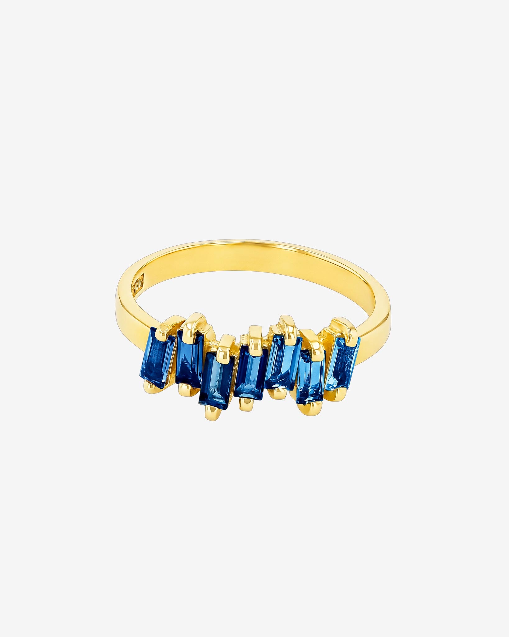 Kalan By Suzanne Kalan Amalfi English Blue Topaz Half Band in 14k yellow gold