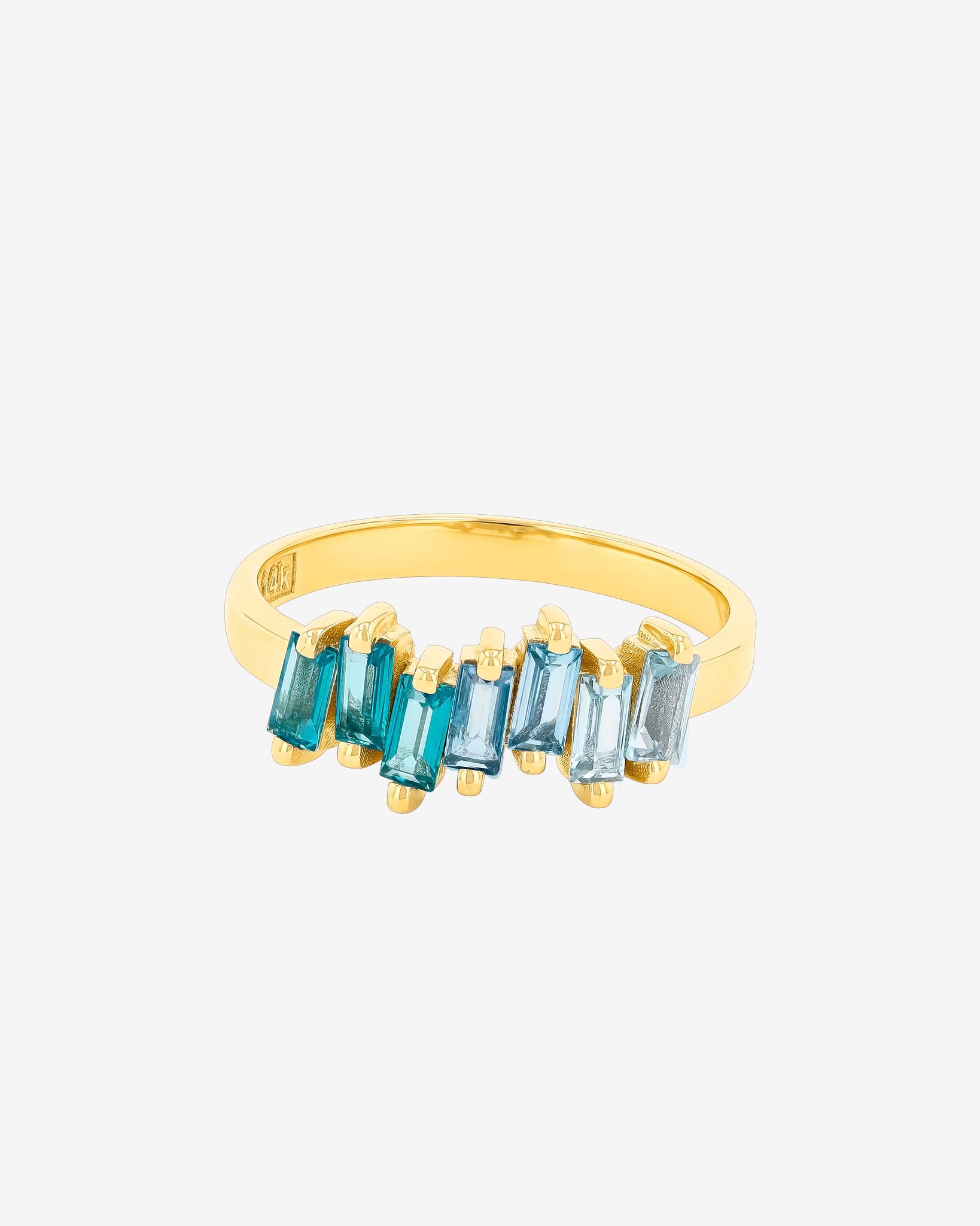 Kalan By Suzanne Kalan Amalfi Light Blue Ombre Half Band in 14k yellow gold