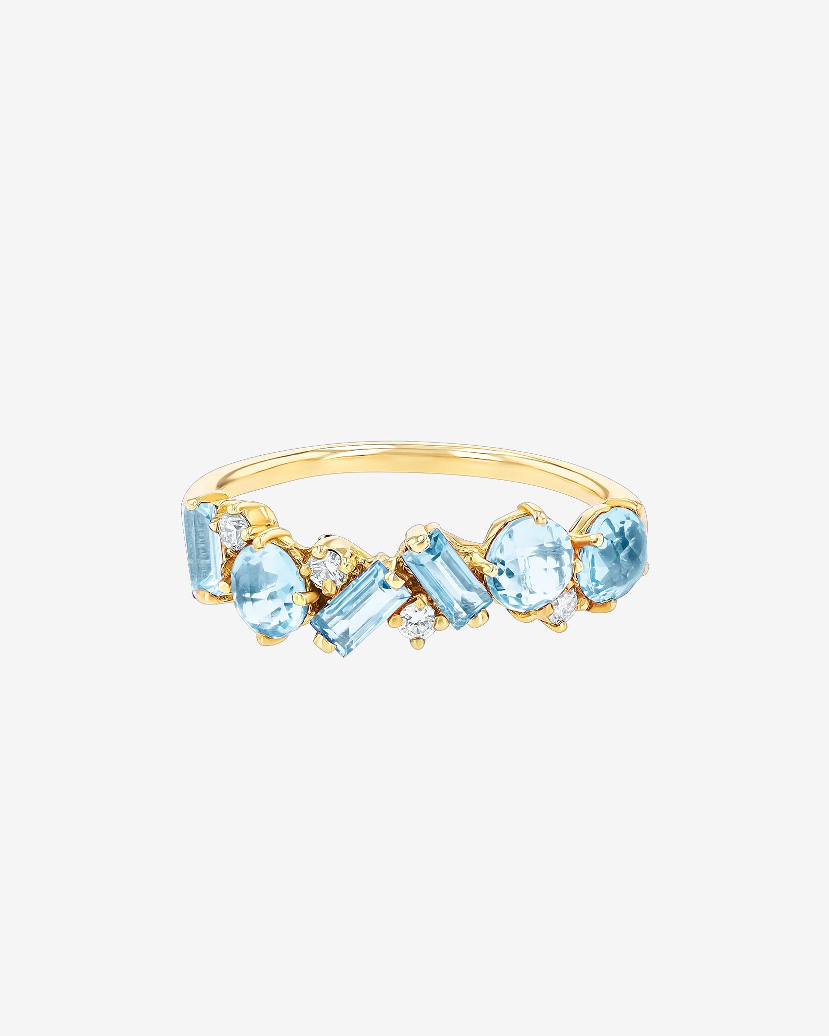 Kalan By Suzanne Kalan Amalfi Blend Blue Topaz Half Band in 14k yellow gold