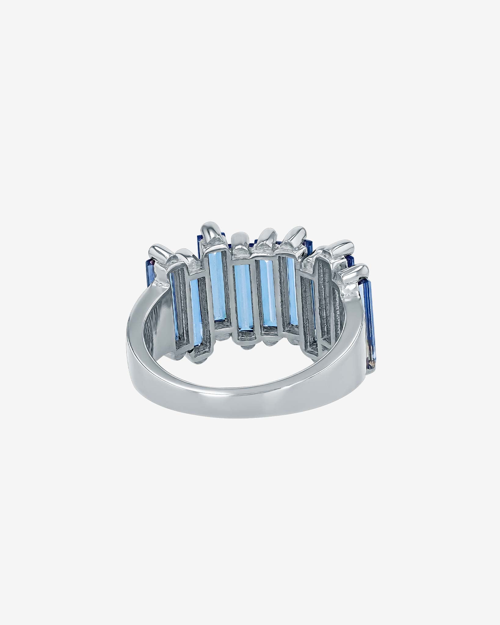 Kalan By Suzanne Kalan Amalfi English Blue Topaz Stacker Half Band in 14k white gold