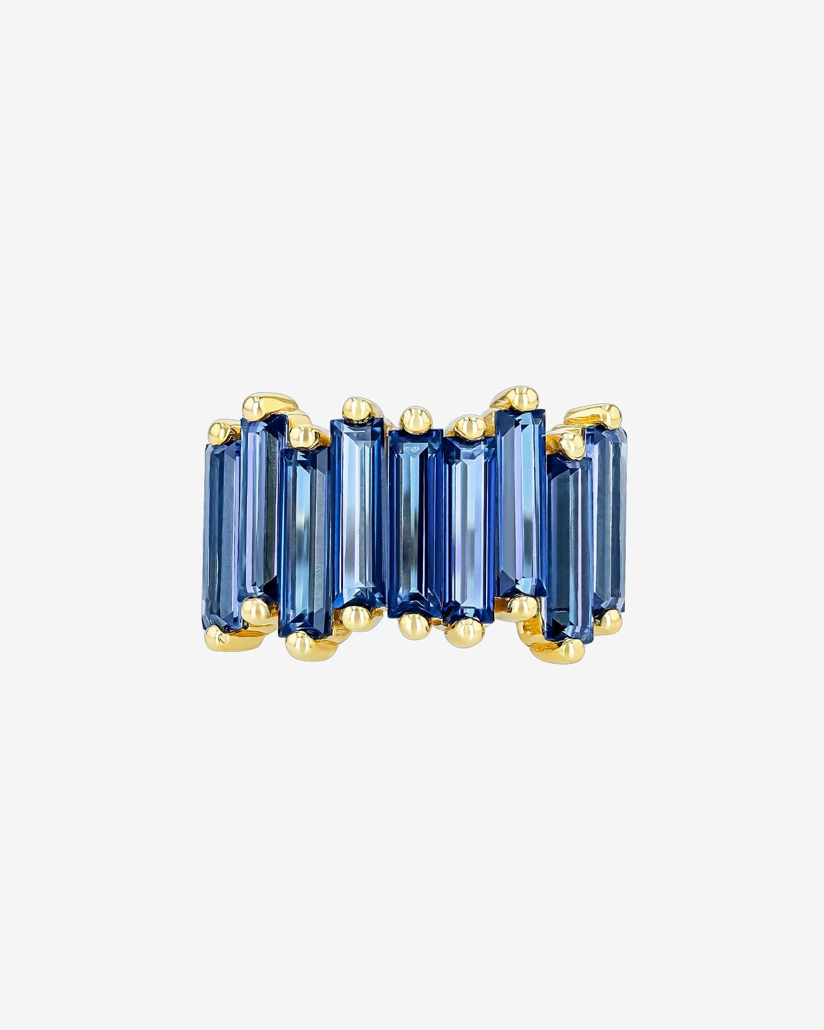 Kalan By Suzanne Kalan Amalfi English Blue Topaz Stacker Half Band in 14k yellow gold